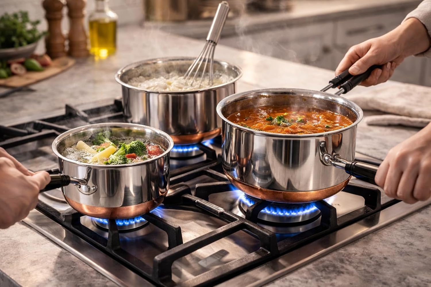 ROYAL SAPPHIRE Cookware Set - Sauce Pan Small, Medium