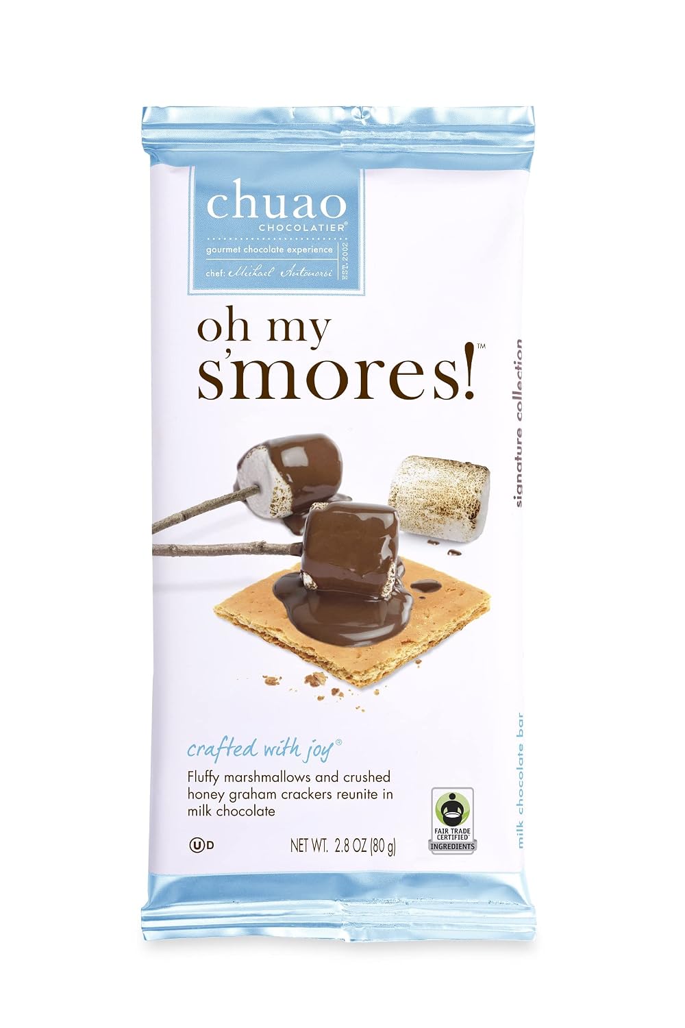Chuao Chocolatier Ravishing Rocky Road Milk Chocolate Bars | Gourmet Almond Vegan Marshmallows Artisan No Preservatives | 10 Pack (2.8 oz each)