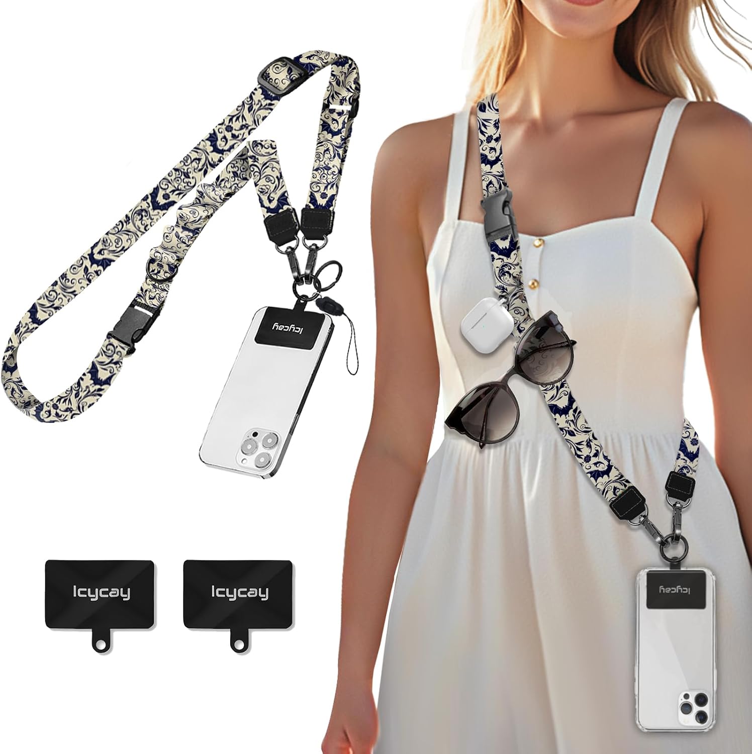 Icycay Phone Lanyard Crossbody Strap Neck Adjustable Teacher Women Cat