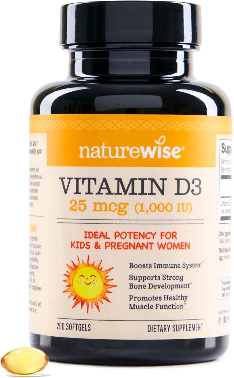 NatureWise Vitamin D3 5000IU Supplement, Immune Support, 360 Mini Softgels