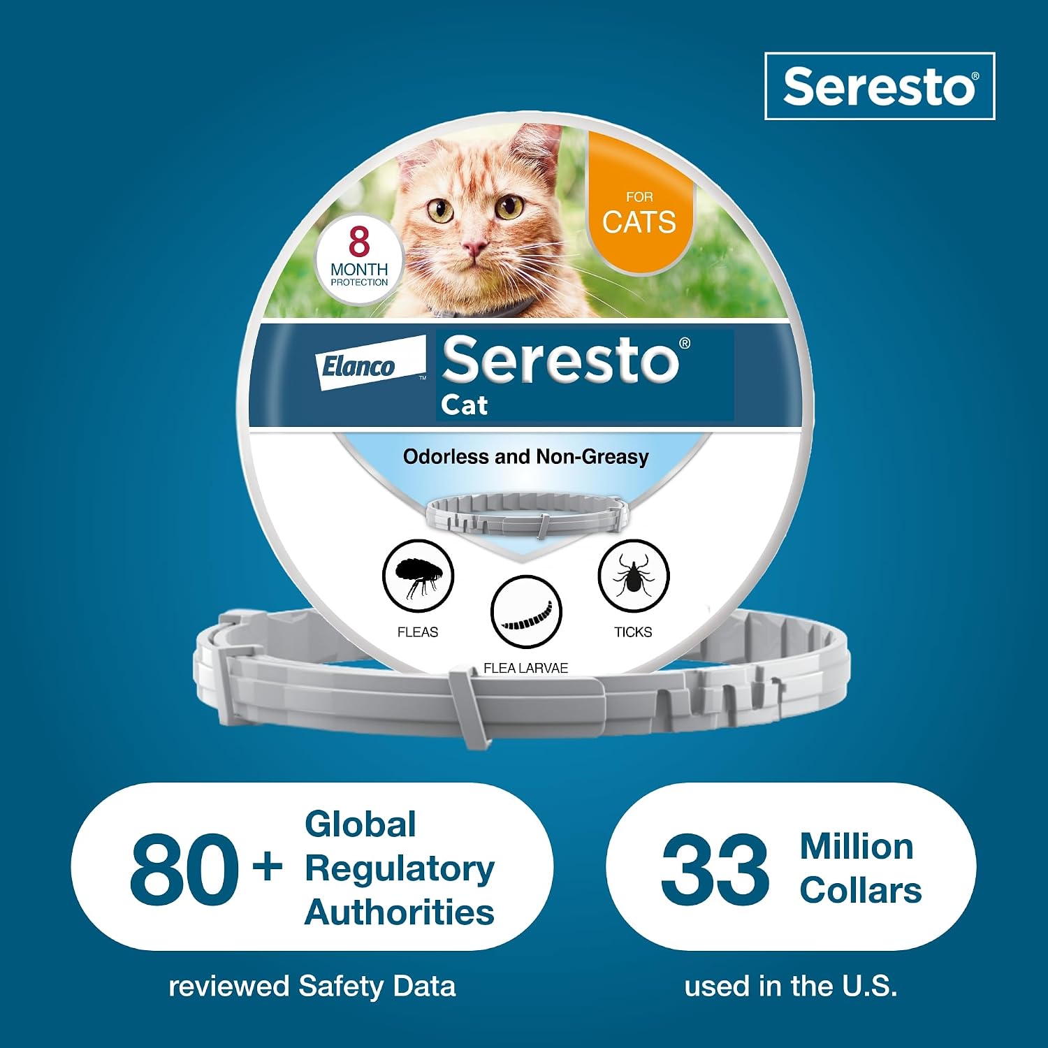 Seresto Large Dog for Dogs Over 18 lbs. & Seresto for Cats Vet-Recommended Flea & Tick Treatment & Prevention Collars | 8 Months Protection Each