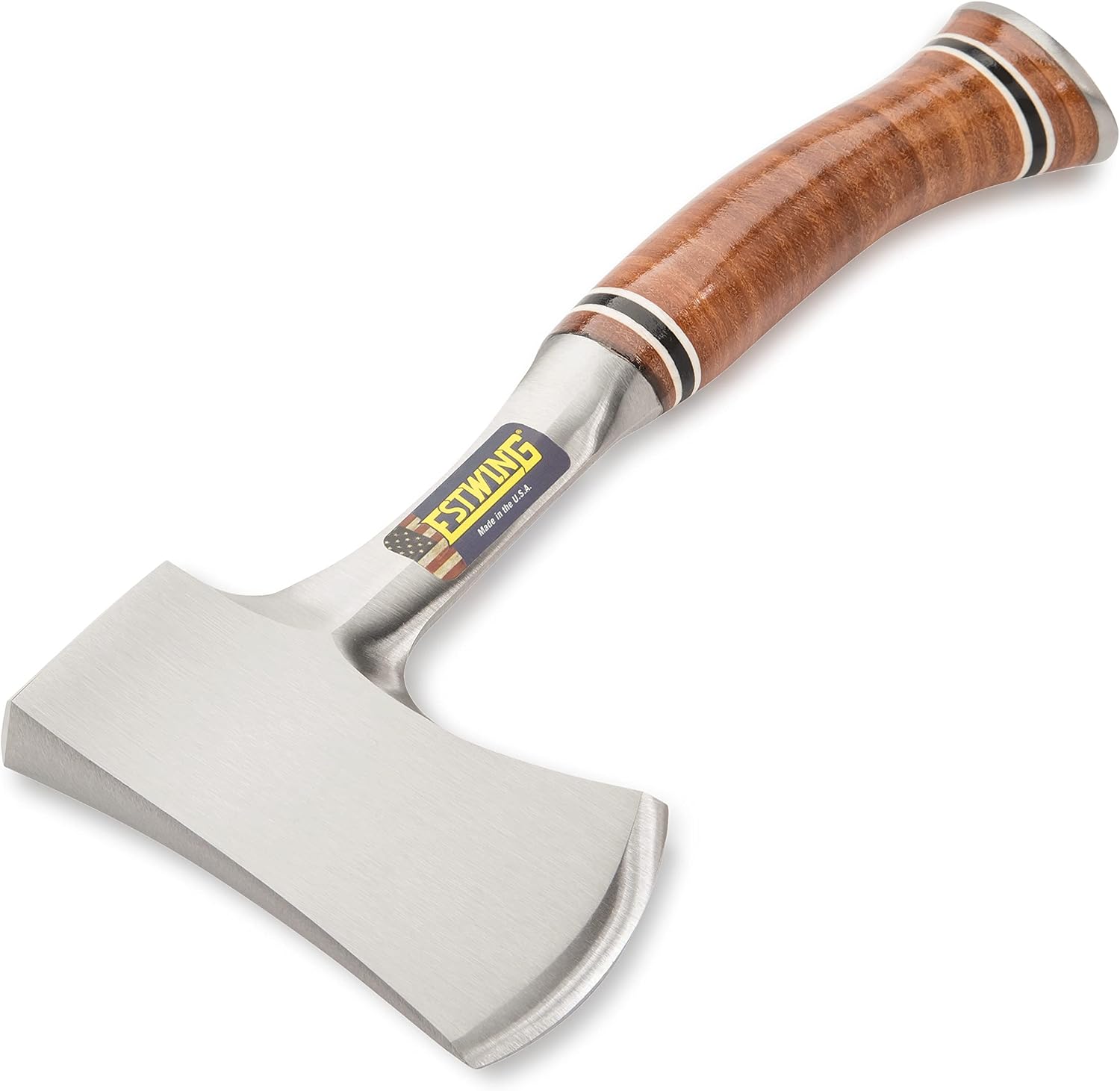 ESTWING Sportsman's Axe - 14" USA Made Special Edition Camping Hatchet with Forged Steel Construction & Genuine Leather Grip - E24ASEA | Made in USA, Outdoor Versatility, Genuine Leather Grip, Forged In One Piece, Heavy Duty Sheath
