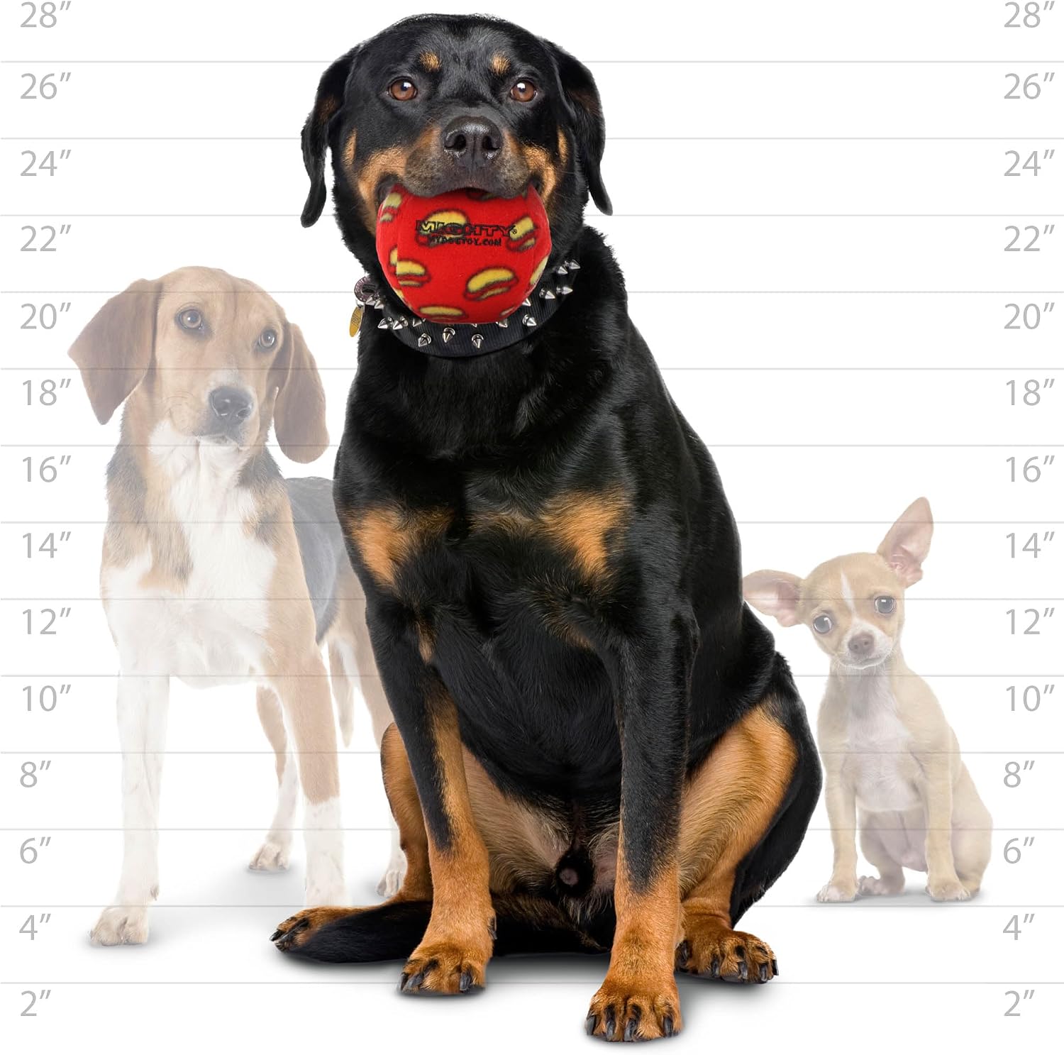 MIGHTY Tuffy 2 Pack Medium Ball Dog Toy: Ultra Durable Plush Toy with Multiple Layers & Reinforced Seams, Washable and Floats, Vinyl Ball & Fleece