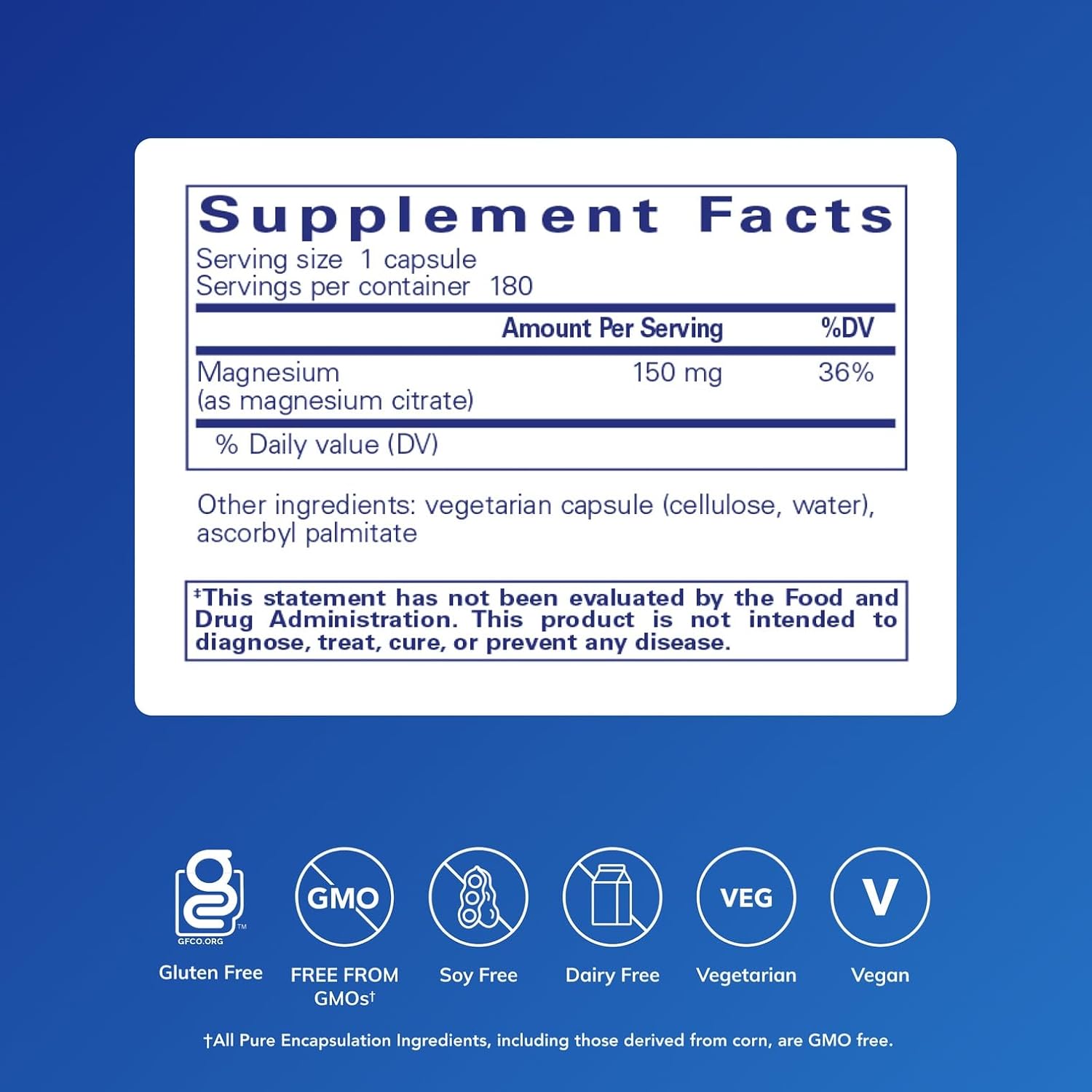 Pure Encapsulations Magnesium (Citrate) - Supplement for Sleep, Heart Health, Cognitive Health, Bone Health, Energy, Muscles, and Metabolism* - with Premium Magnesium - 180 Capsules | Supplement for Sleep, Heart Health, Brain Health, Bone Health, Energy,…