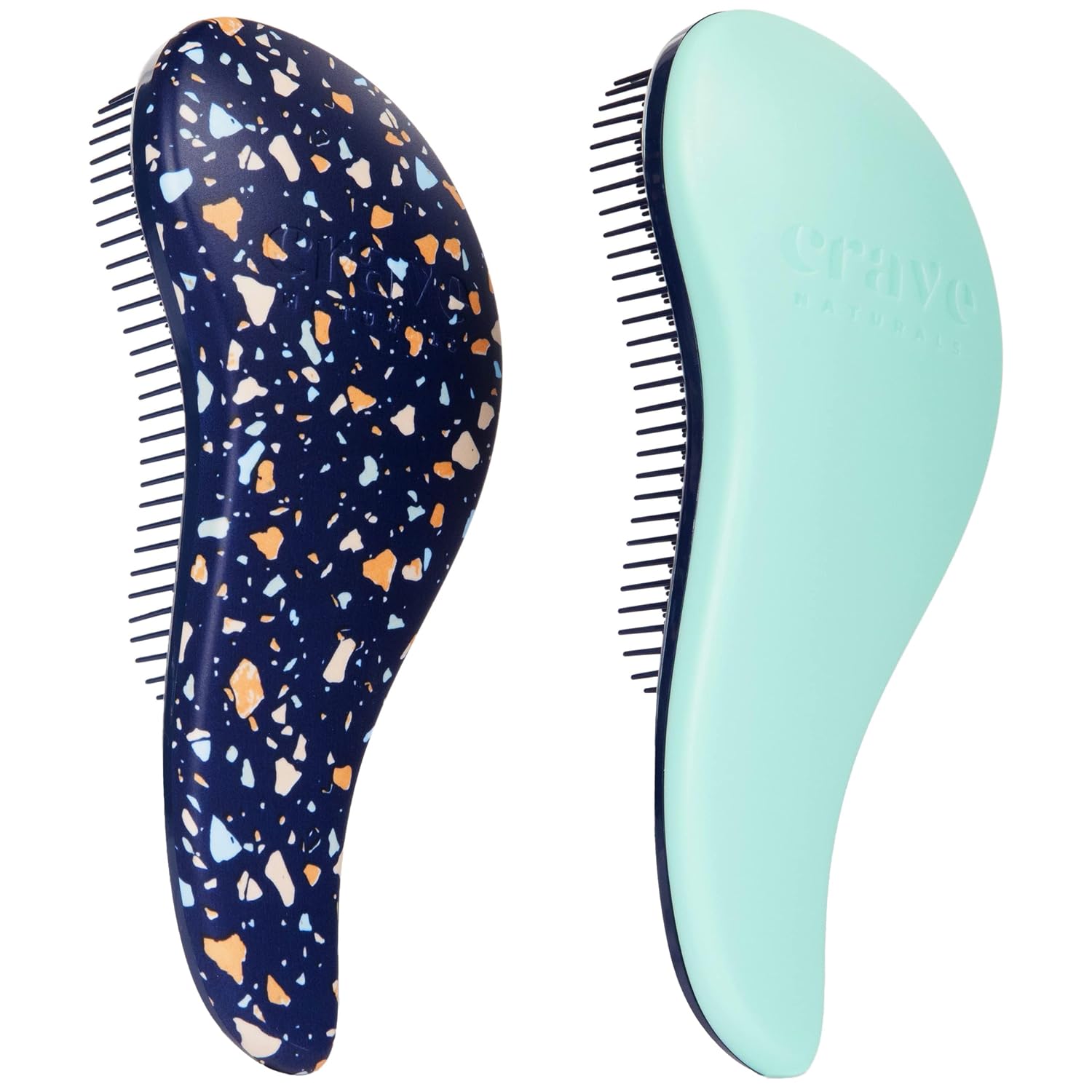 Crave Naturals Glide Thru Hair Brush - Detangler Brush for Curly, Straight, Wet or Dry Hair - Gentle Detangling Brushes for Adults, Kids, Toddlers - Hair Accessories for Women, 7.5x3" - Pink