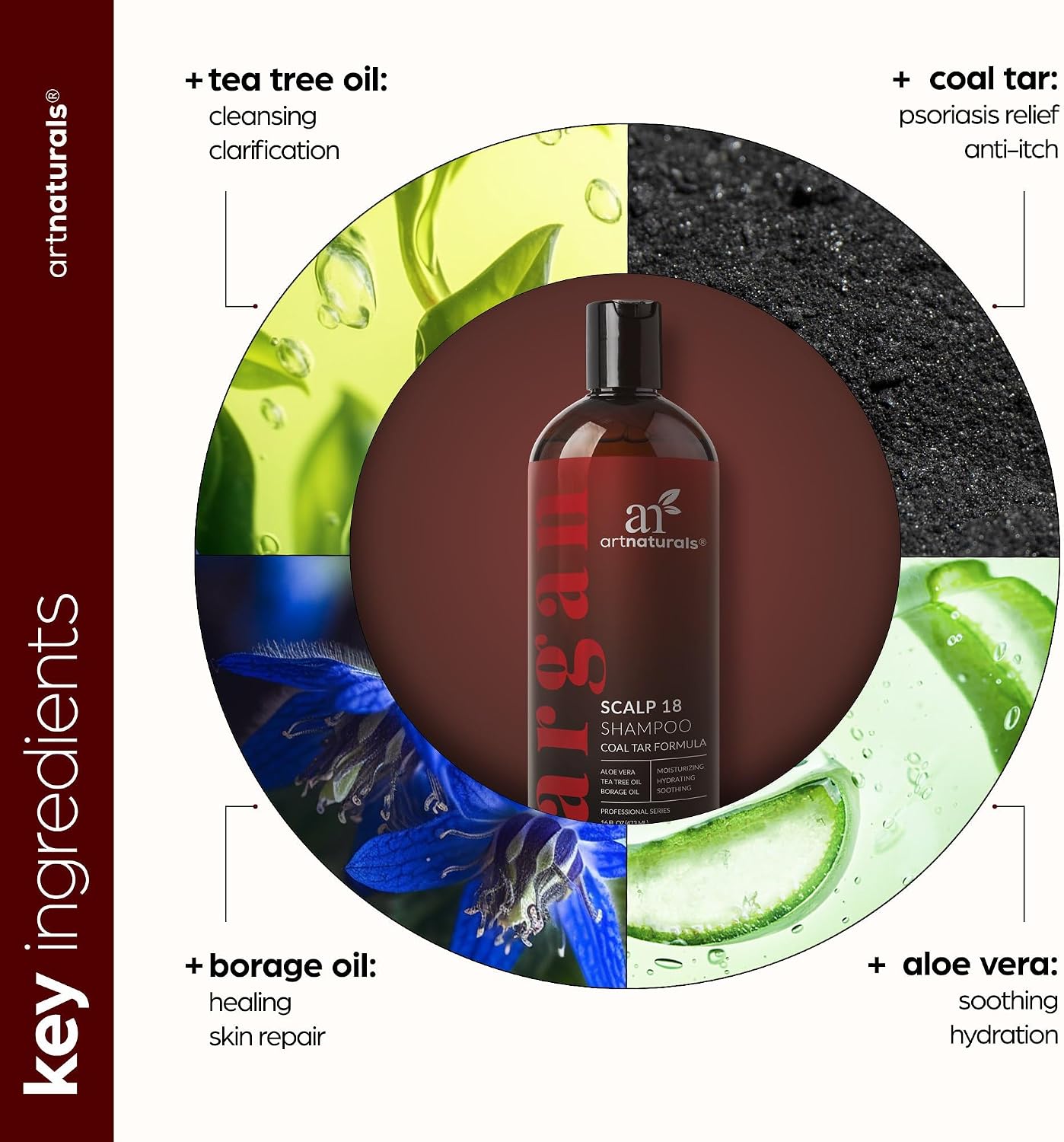 Artnaturals Therapeutic Argan Shampoo with Coal Tar, 16 fl oz