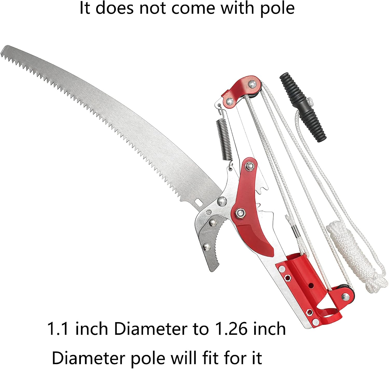 Sharp Garden Tree Pruning Saw and Pruner Head,Yenghome Tree Pruner Fruit Picker Harvester Pole Saw Tree Trimming Clipper Tool (Without Pole)