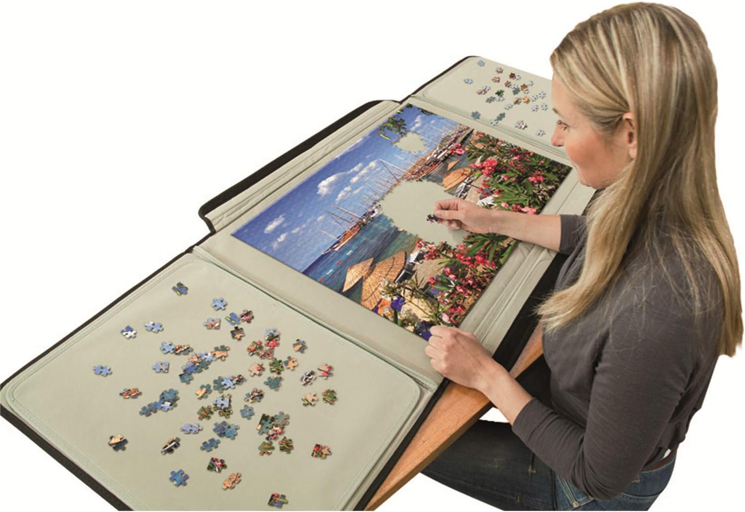 Jumbo, Puzzle Mates, Portapuzzle - Standard 1,500 Piece Jigsaw Storage Board Case, Jigsaw Puzzle Accessories, Puzzle Storage