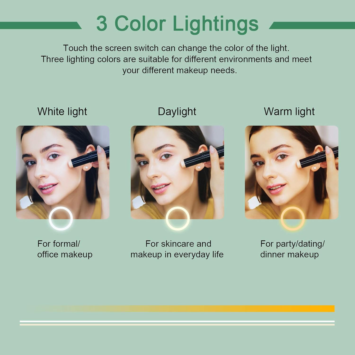 deweisn Folding Lighted Makeup Mirror with 72 LEDs 3 Colors Light Modes USB Rechargable 1800mA Batteries Portable Ultra Thin Compact Vanity Mirror