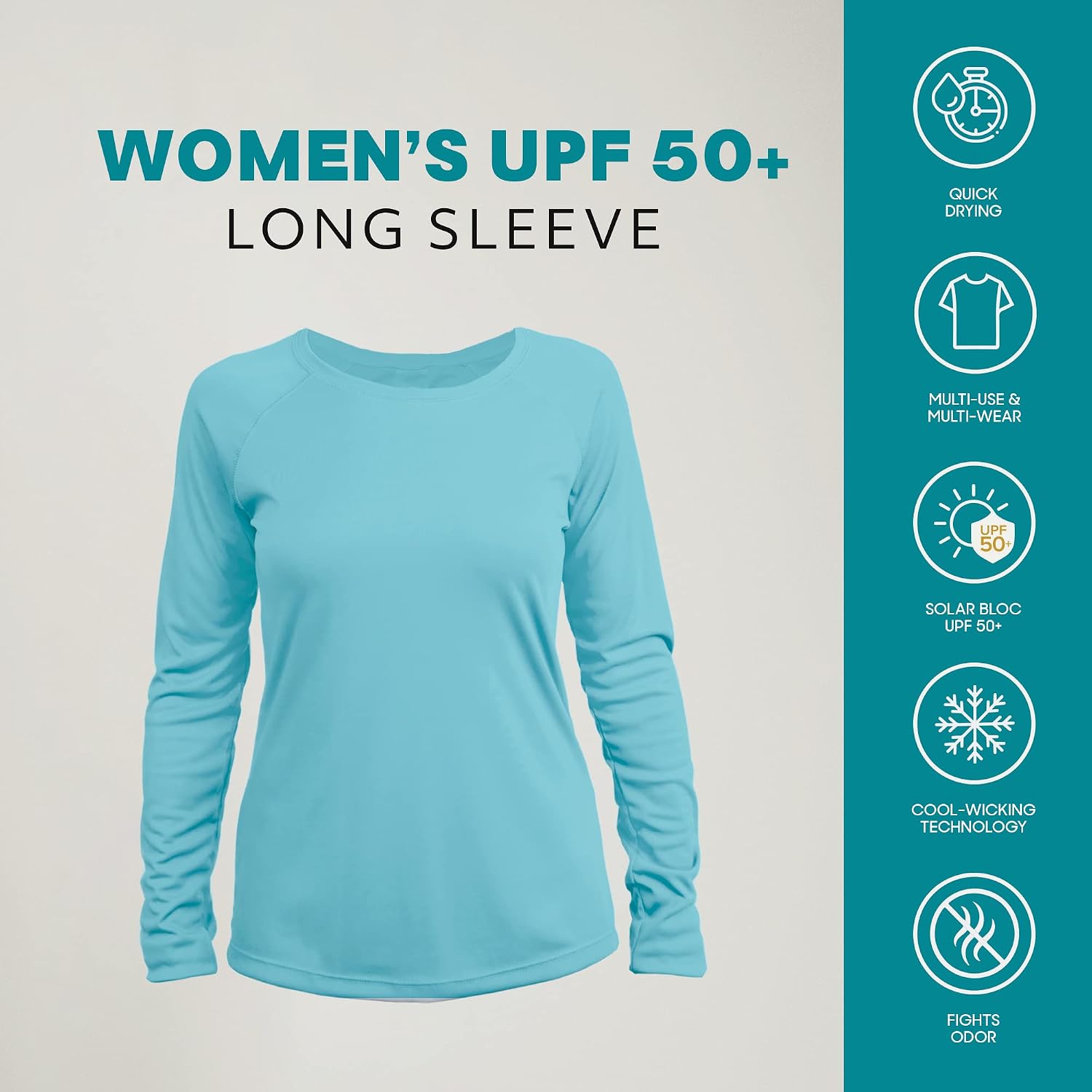 Vapor Apparel Women’s UPF 50+ UV Sun Protection Long Sleeve Performance Regular Fit T-Shirt for Sports and Outdoor