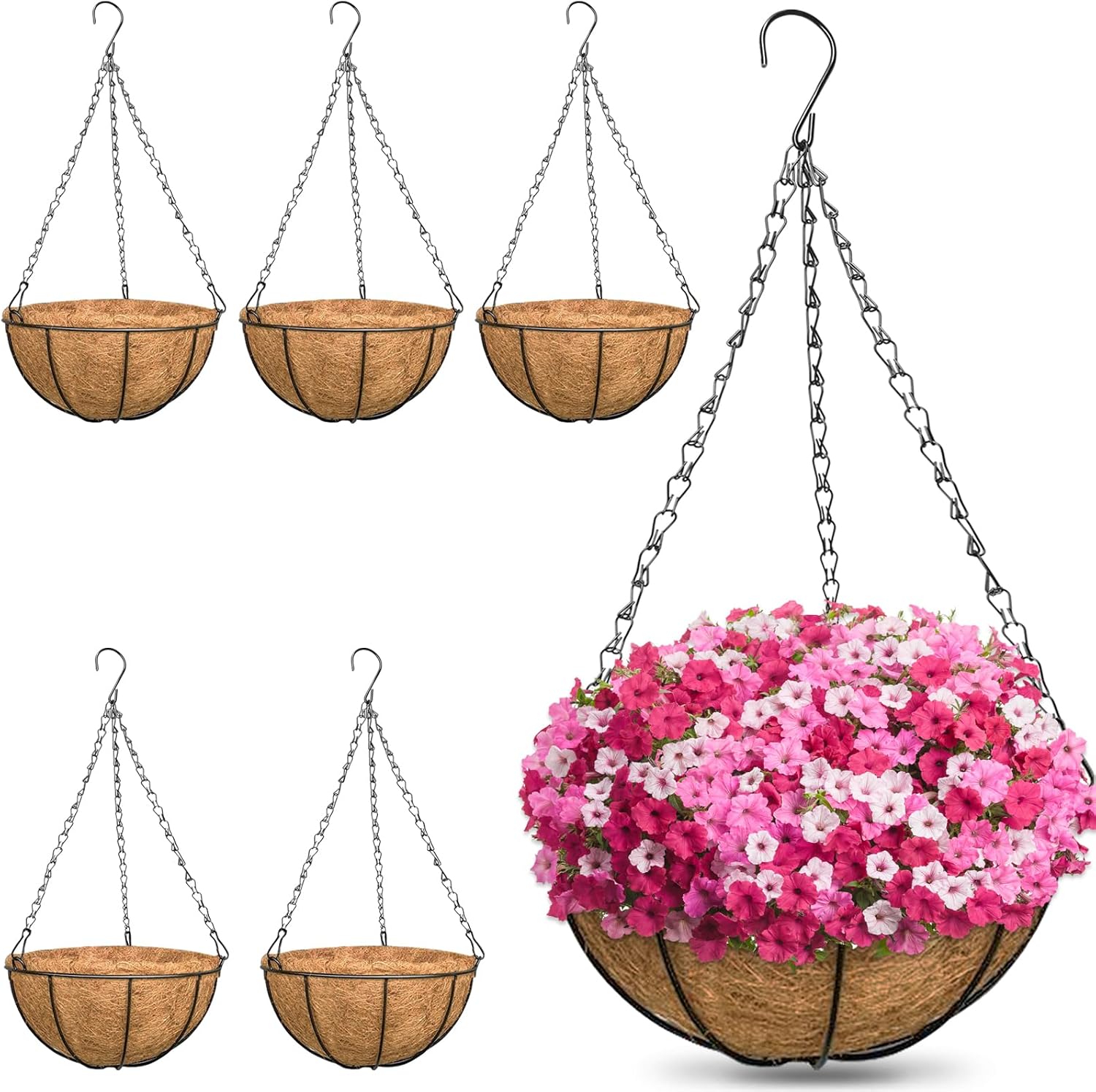 ZeeDix 3 Pack 10 Inch Metal Hanging Baskets