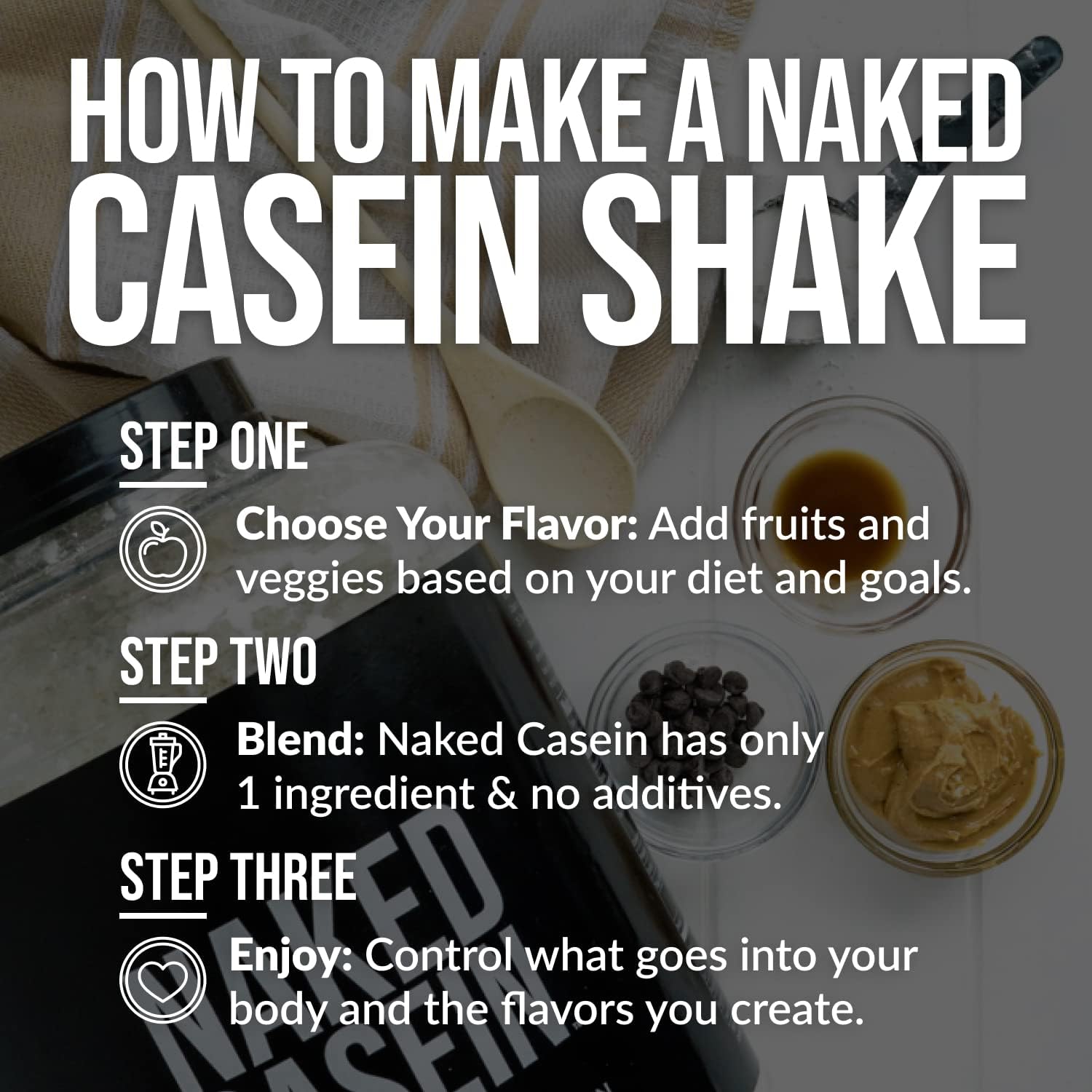 NAKED Casein - Vanilla Micellar Casein Protein - 5 Pound Bulk, NSF Certified, GMO-Free, Gluten-Free, Soy-Free, Preservative-Free - Stimulate Muscle Growth - Enhance Recovery - 61 Servings