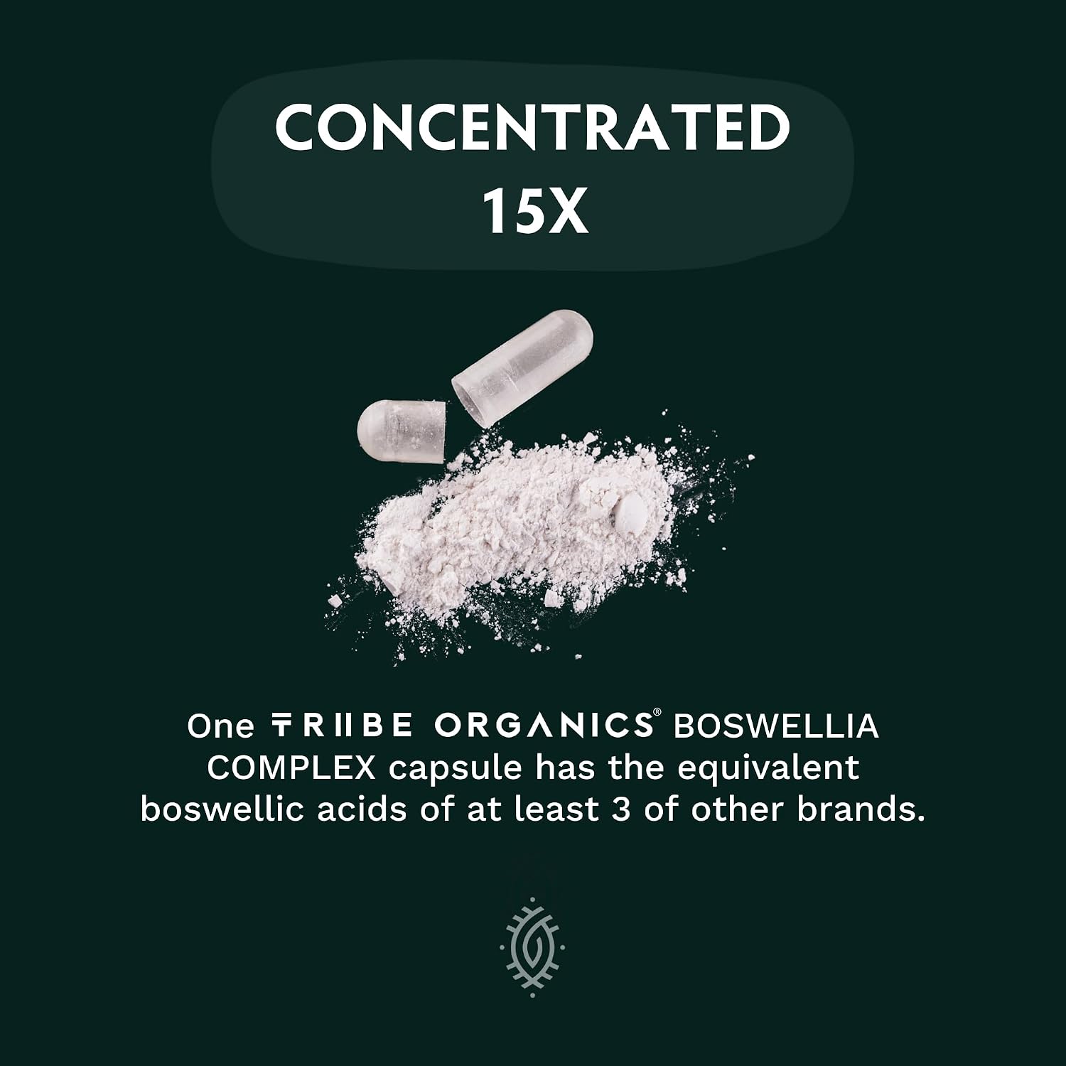 TRIBE ORGANICS Boswellia Serrata Complex Supplement for Joint Support, Muscle Relief - Vegetarian Non-GMO 120 Capsules