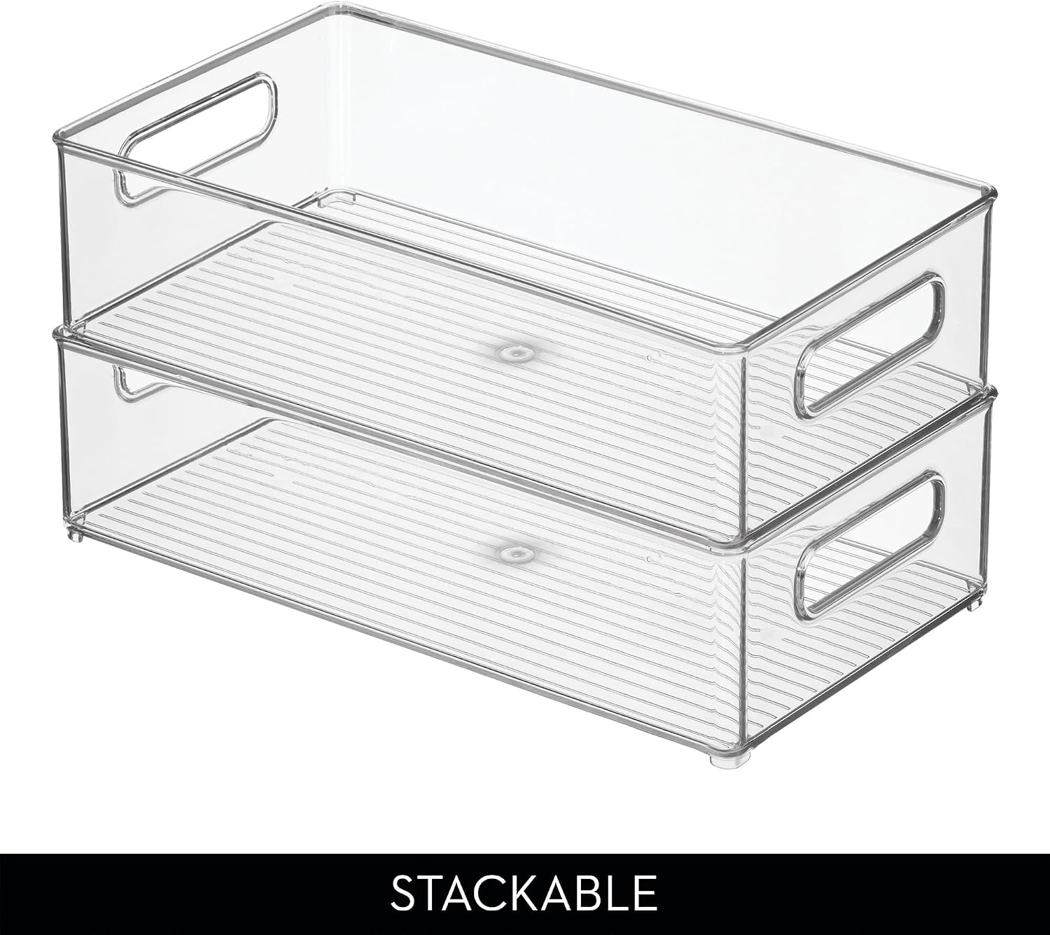 iDesign Stackable Fridge Bin | Storage Bin for Freezer or Pantry Organization, Clear, Made in USA