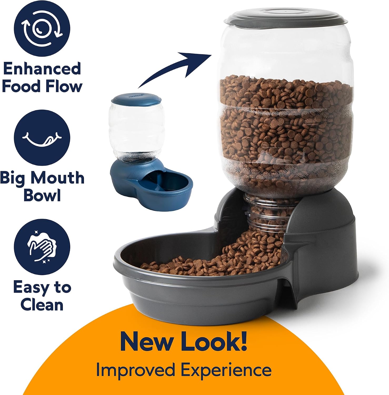 Petmate Replendish Feeder Automatic Cat and Dog Feeder, Pearl Peacock Blue, 10 LB, Made in USA