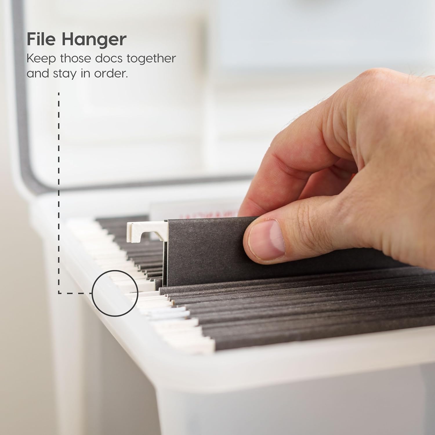 IRIS USA 4-Pack File Box Organizer with Wing Lid Letter/Legal 18 Qt, Clear | Organize letter and legal files, documents and paperwork with a wing lid for quick access and secure storage