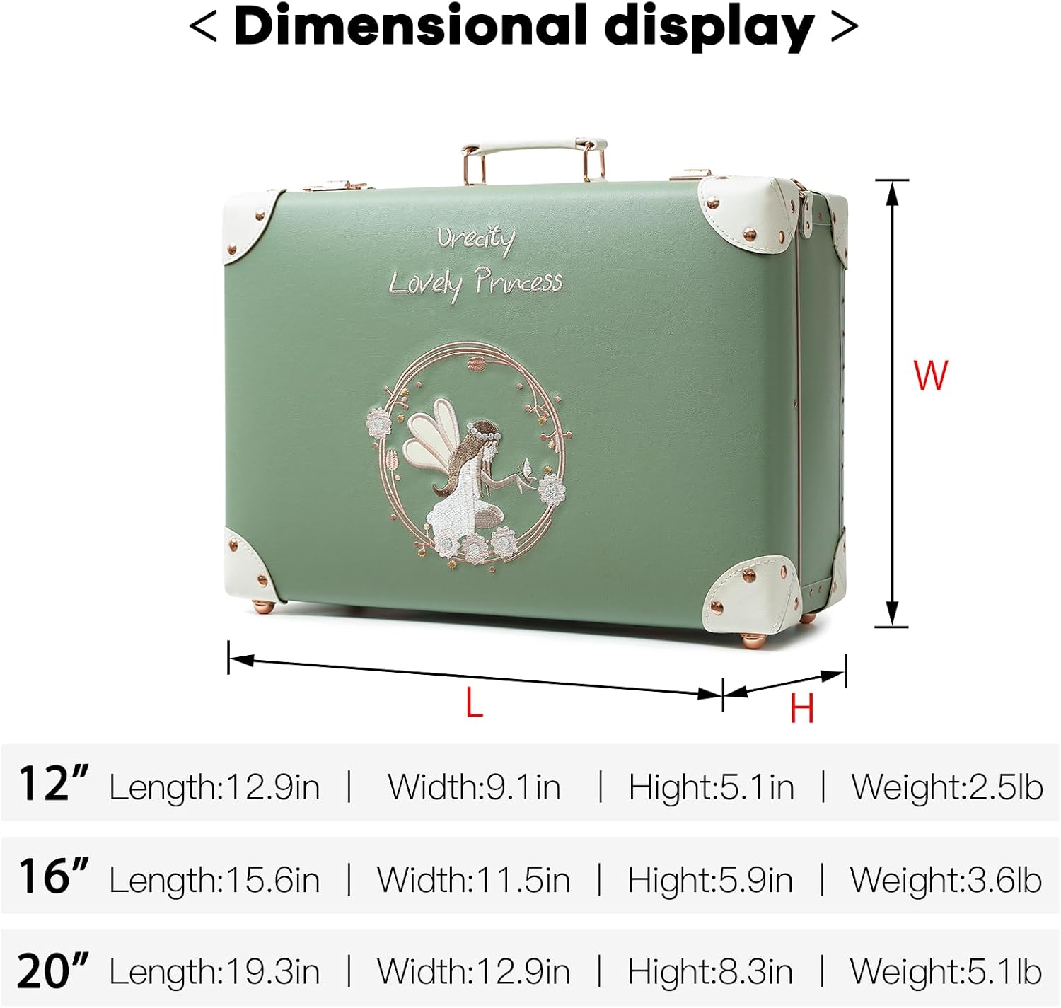 urecity Vintage and Cute Carry-on Overnight Case Non-wheeled Mini Leather Trunk Suitcase with Shoulder Strap