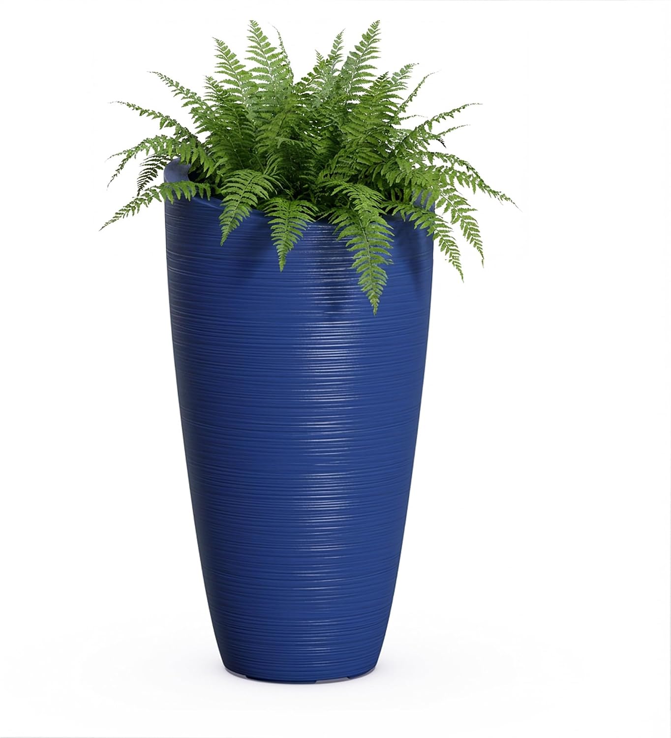 Mayne Modesto 20in Round Modern Planter, Neptune Blue | All season, Indoor/Outdoor, Double-wall design, Fade resistant, 15-year warranty