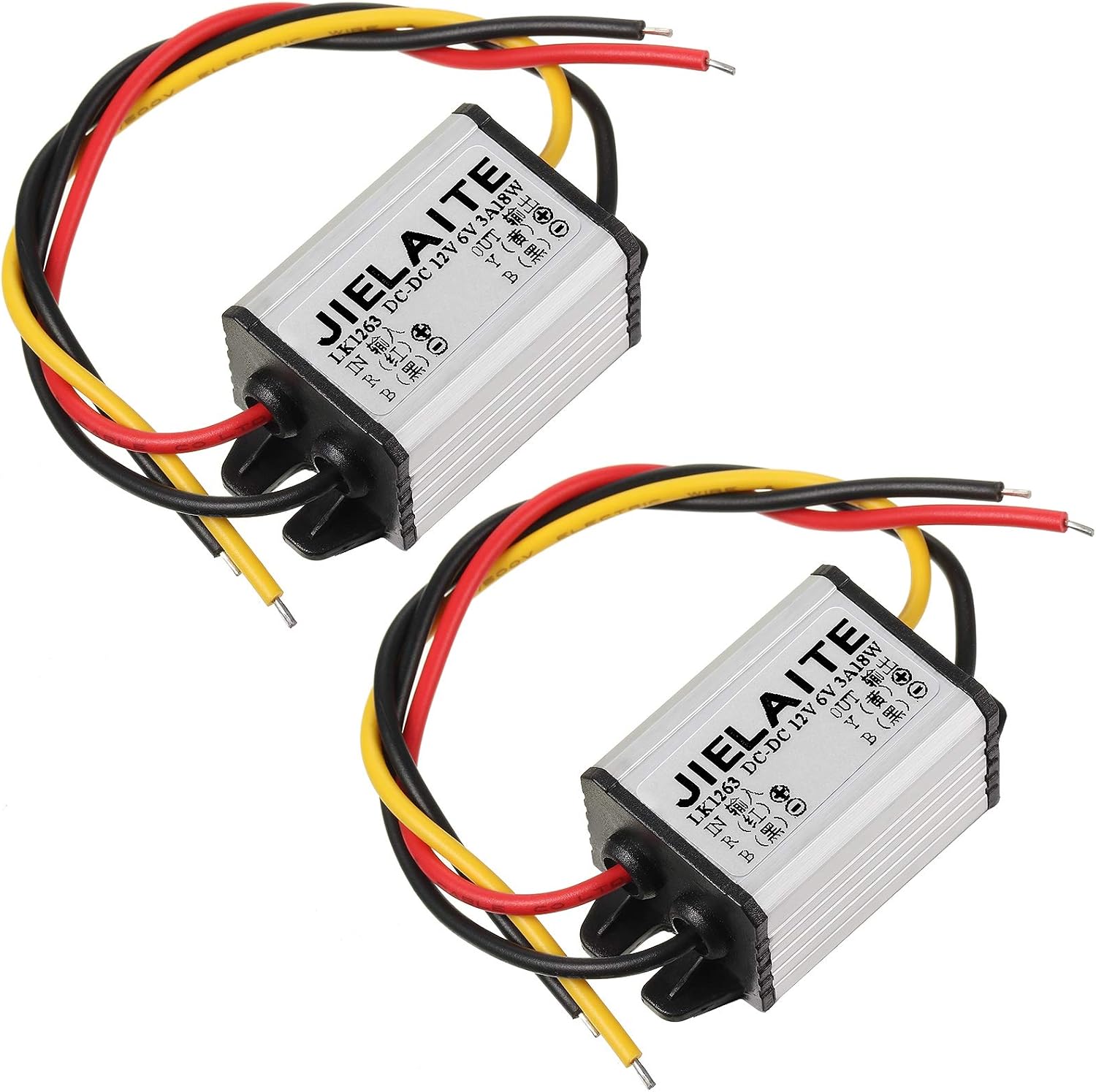 Weewooday 2 Pcs 12v to Dc 6v Buck Converter Voltage Regulator, Waterproof Car Power Converter