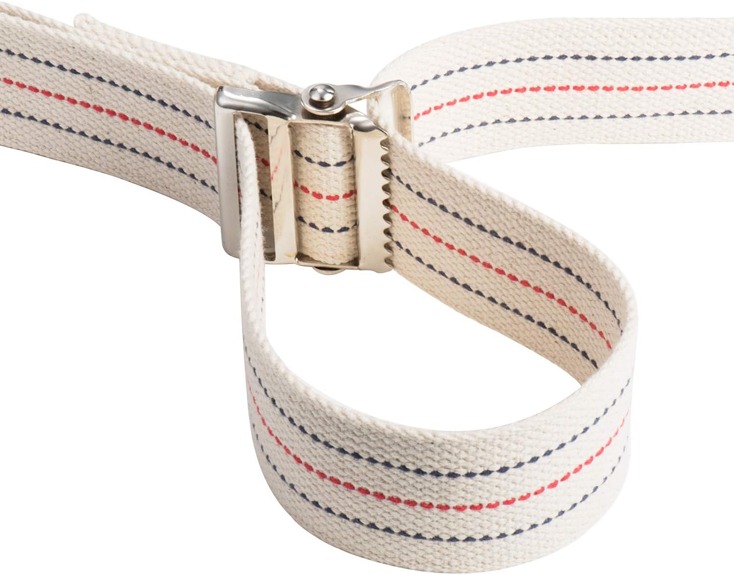 COW&COW Transfer and Gait Belt with Metal Buckle - Transfer Walking and Standing Assist Aid for Caregiver Nurse Therapist 2 inches (Beige with Stripes, 60")