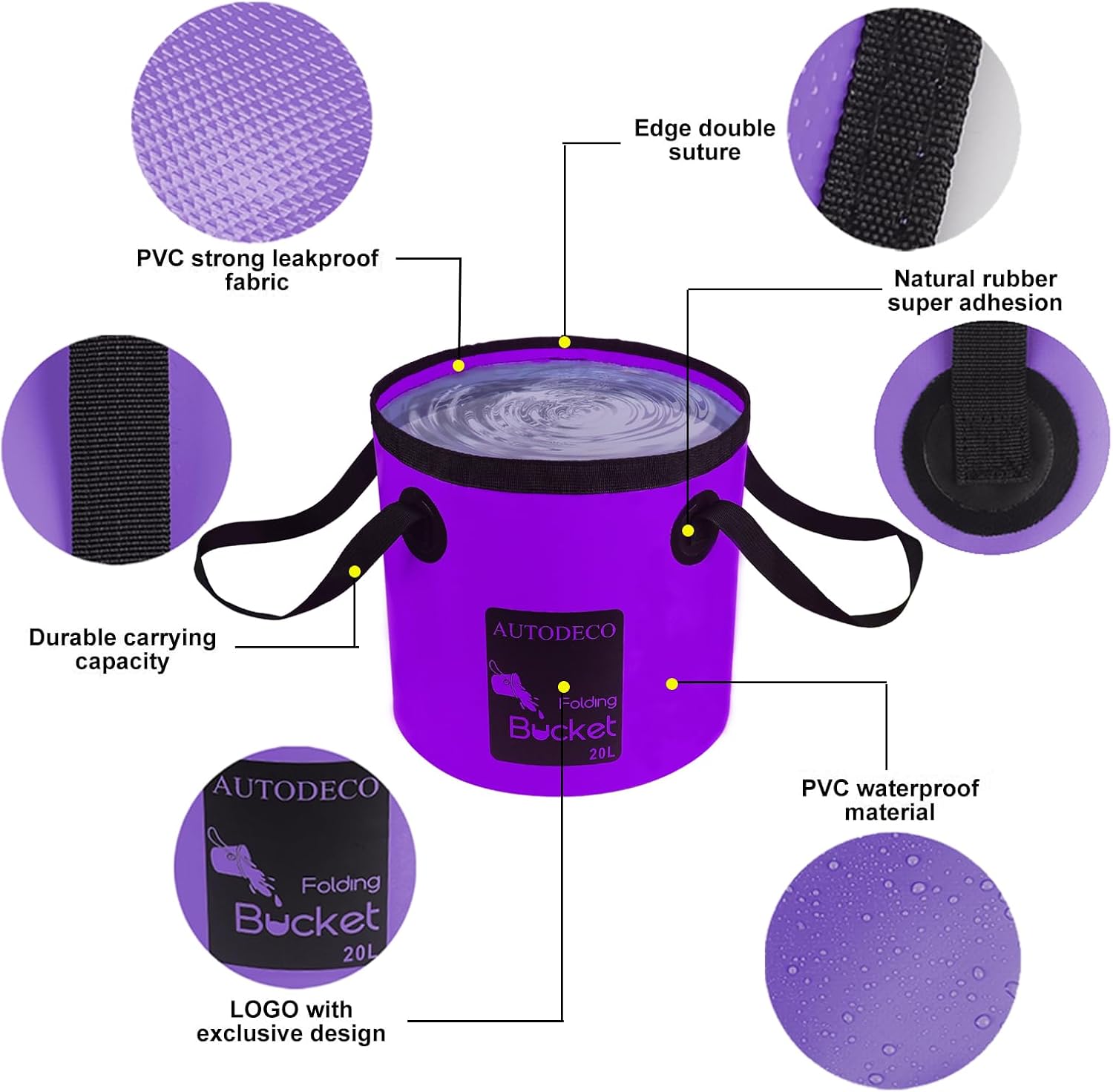 Collapsible Bucket 5 Gallon Container Folding Water Bucket Portable Wash Basin 20L