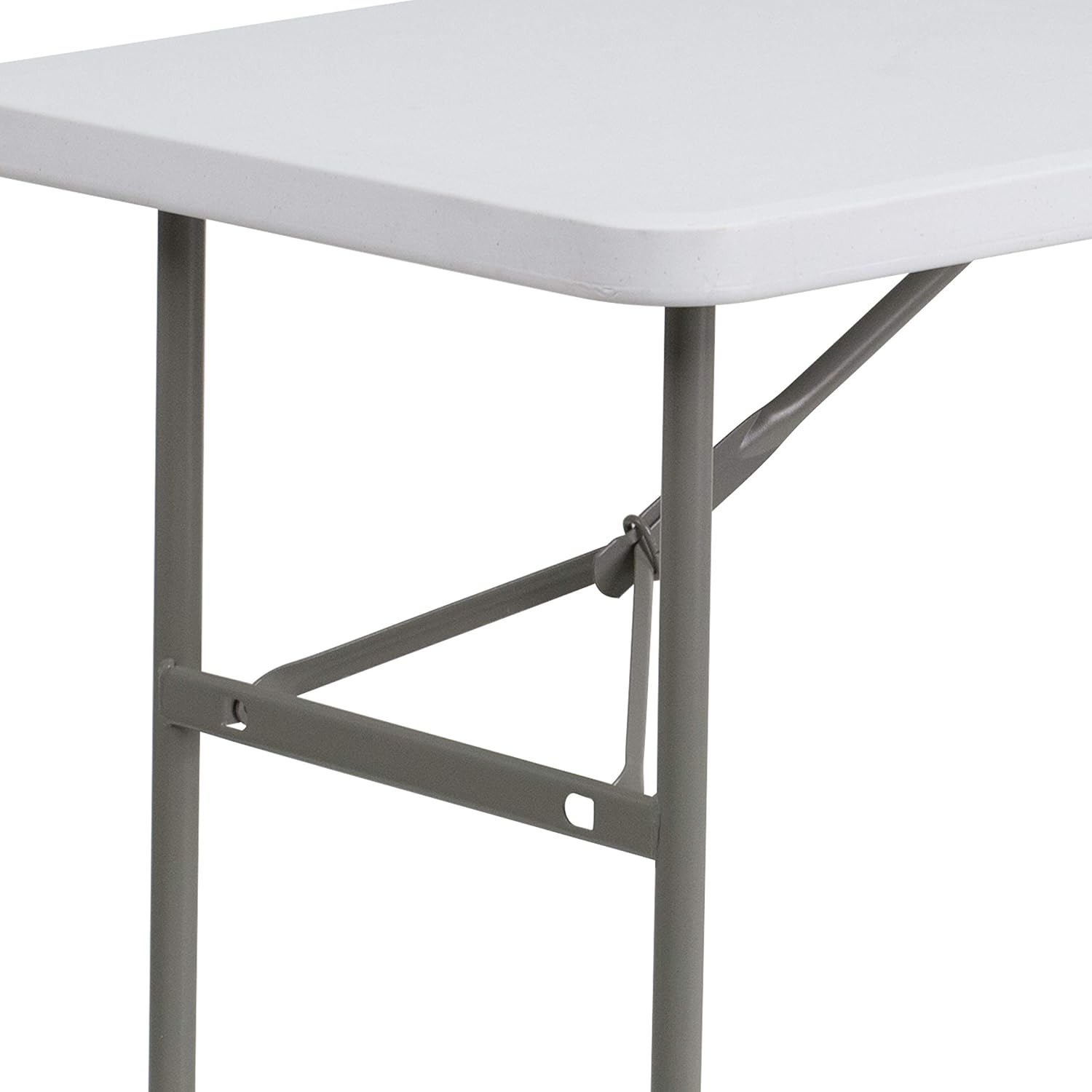 Flash Furniture 5-Foot Granite White Plastic Folding Table | Lightweight, Easy Storage, Commercial Grade
