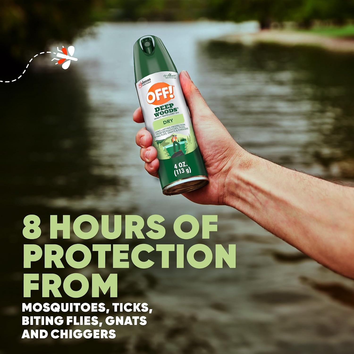 OFF! Deep Woods Insect Repellent Aerosol, Dry, Non-Greasy Formula, Bug Spray with Long Lasting Protection from Mosquitoes and Ticks, 4 Oz, (Pack of 2)