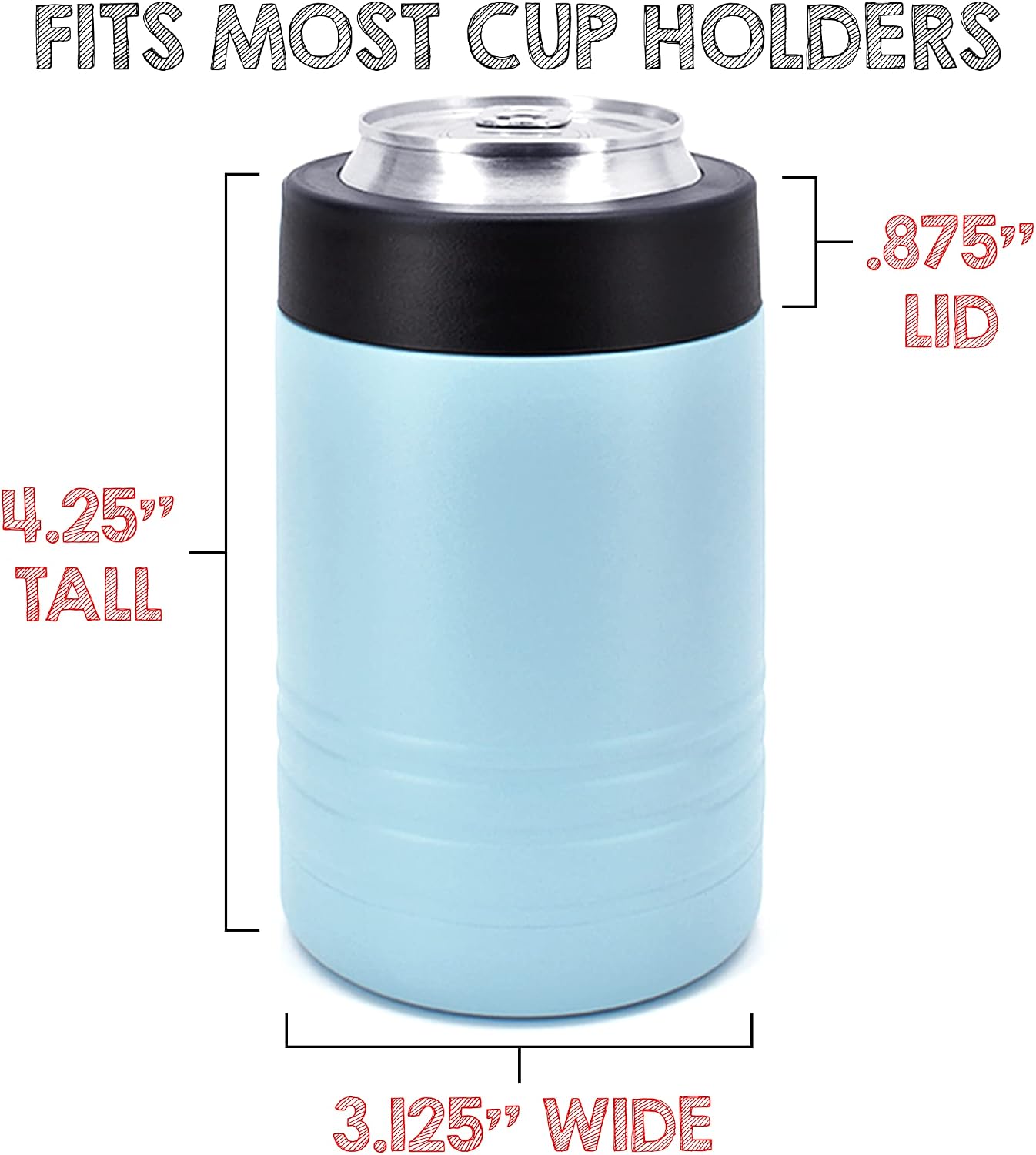 Clear Water Home Goods 12 oz 4-in-1 Stainless Steel Can Cooler (6-Pack)
