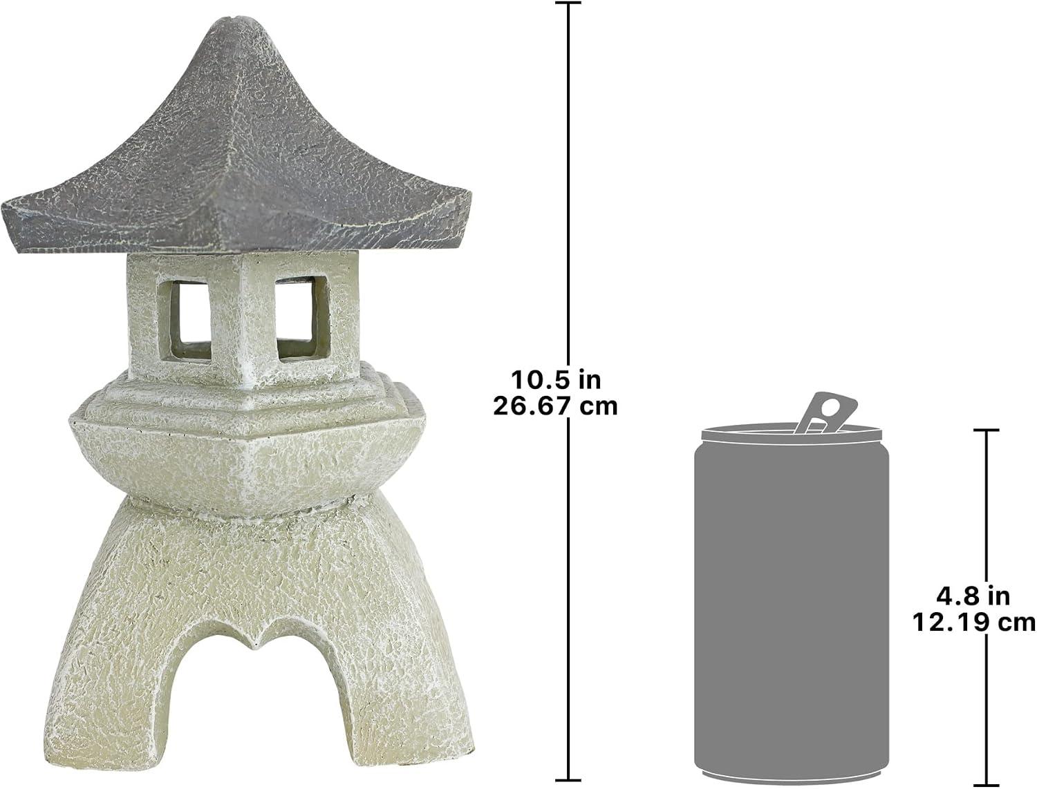 Design toscano ng29870 asian decor pagoda lantern indoor/outdoor statue, 11 inches wide, 11 inches deep, 17 inches high, handcast polyresin, two tone stone finish