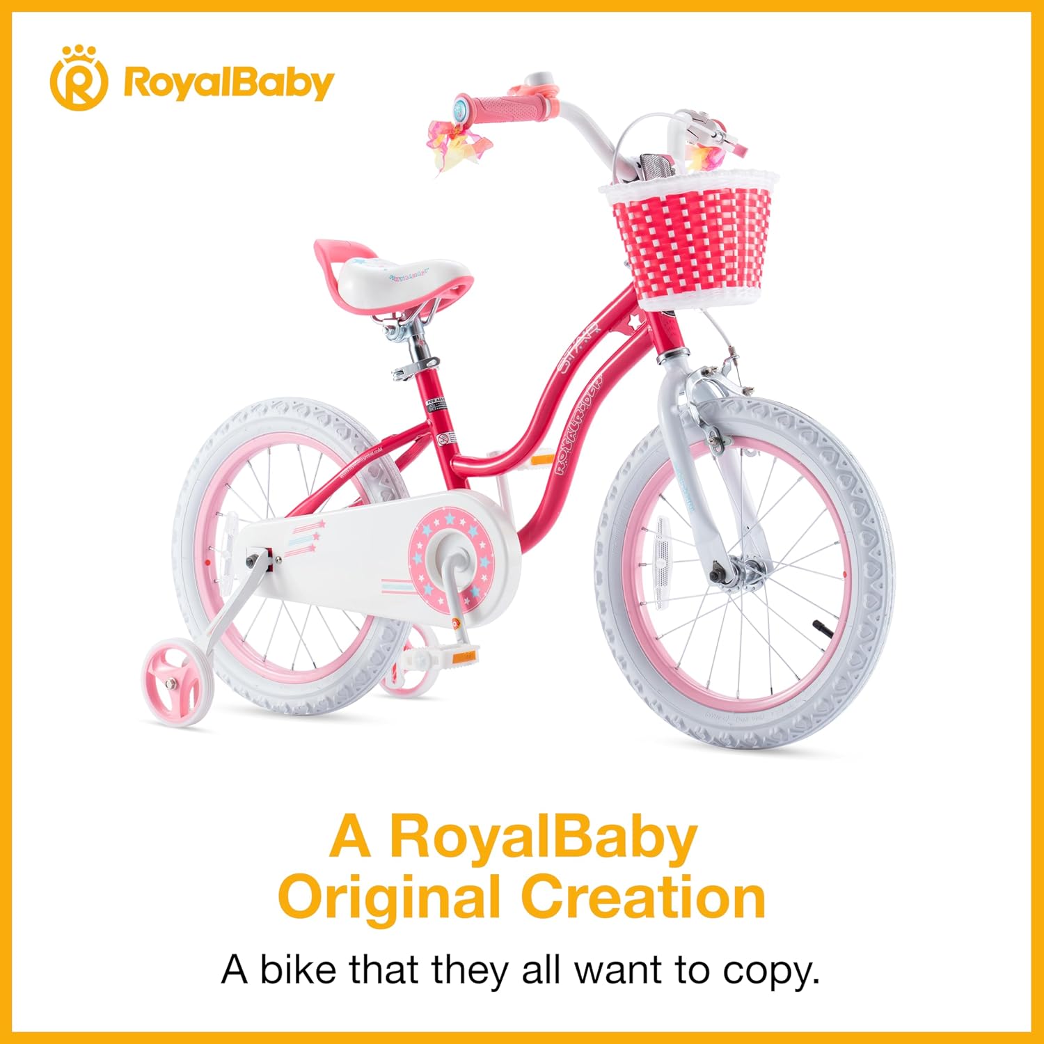 RoyalBaby Girls Bike Classic & EZ Kids Bike, Balance and Pedal Bicycle, 12 14 16 18 20 Inch Toddlers to Big Kids 3-10 Years