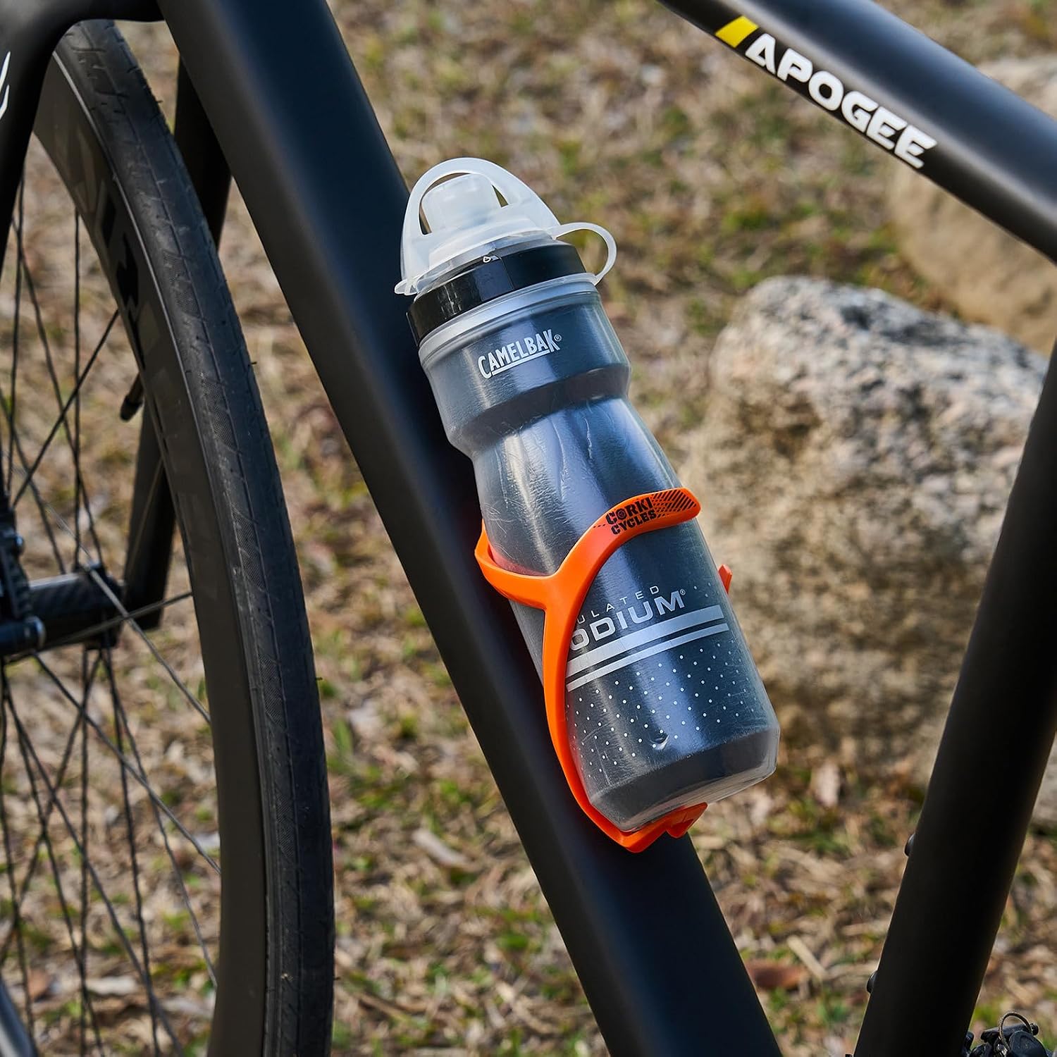 Corki Bike Water Bottle Holder, Bicycle Water Bottle Cage Black 2-Pack