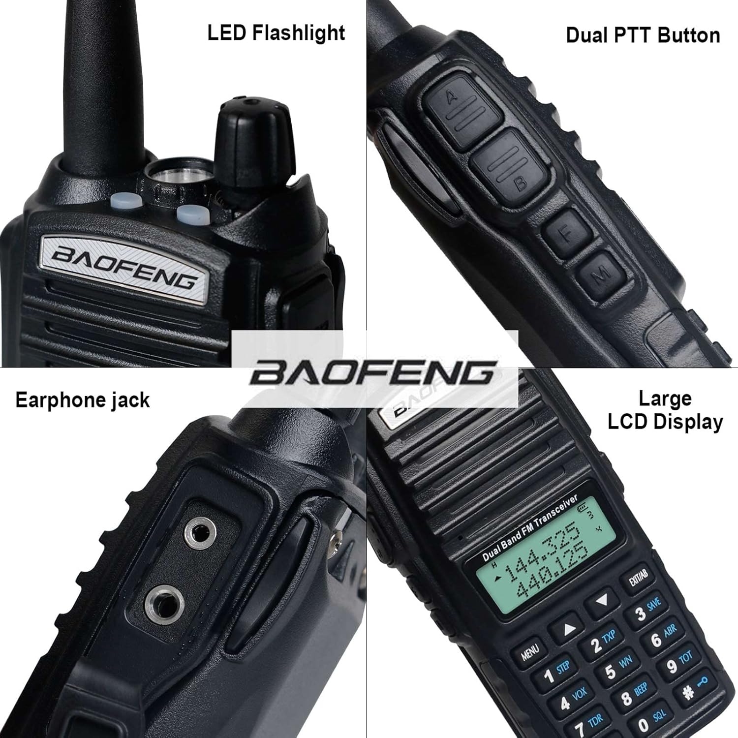 BaoFeng Radio BaoFeng UV-82 Ham Radio 144-148/420-450Mhz 2 Way Radio with FTDI Programming Cable Long Range Dual Band Two-Way Radio Walkie Talkie (5