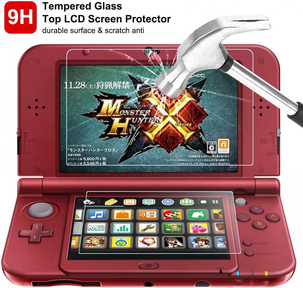 Protective Carrying Case Compatible NEW 3DS XL, with Hard Cover and 2 pcs Screen Protectors, AFUNTA Hard Shell Travel Bag