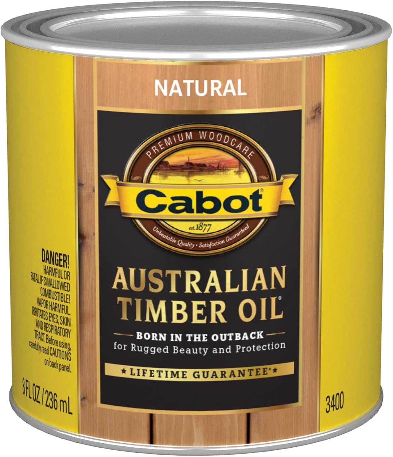 Cabot Australian Timber Oil Wood Stain and Protector, Natural, 1/2 Pint