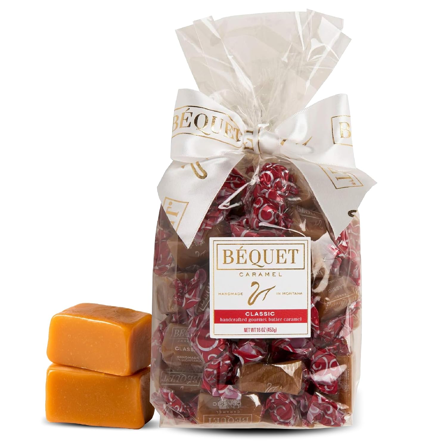 Béquet Classic Caramels - Soft Gourmet Candy - 24oz Resealable Pouch