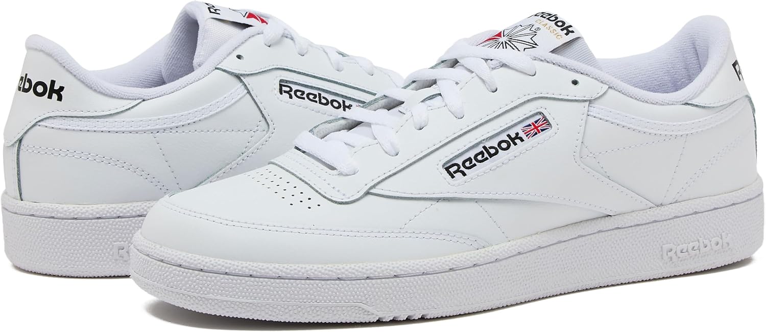 Reebok Club C 85 Mens Tennis Shoes, Casual Fashion White Sneakers for Men