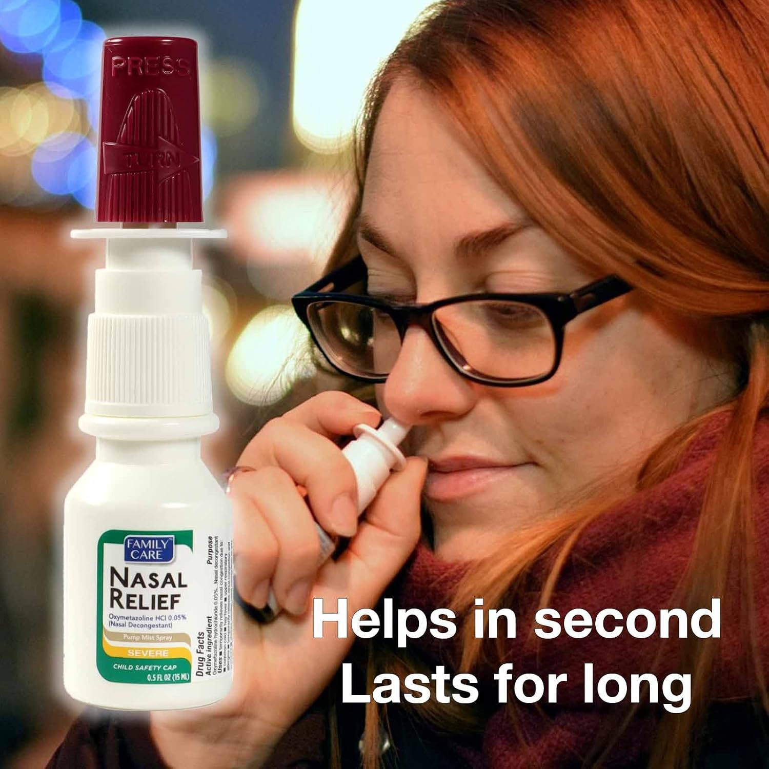 Nasal Relief Spray, Pump Mist, Anti-drip, Severe Congestion, (Oxymetazoline HCI ) 12 Hours, 3 Pack. by Assured