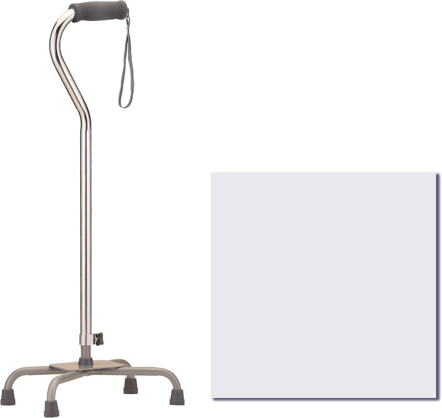NOVA Medical Quad Cane- Large Base with Offset Silver