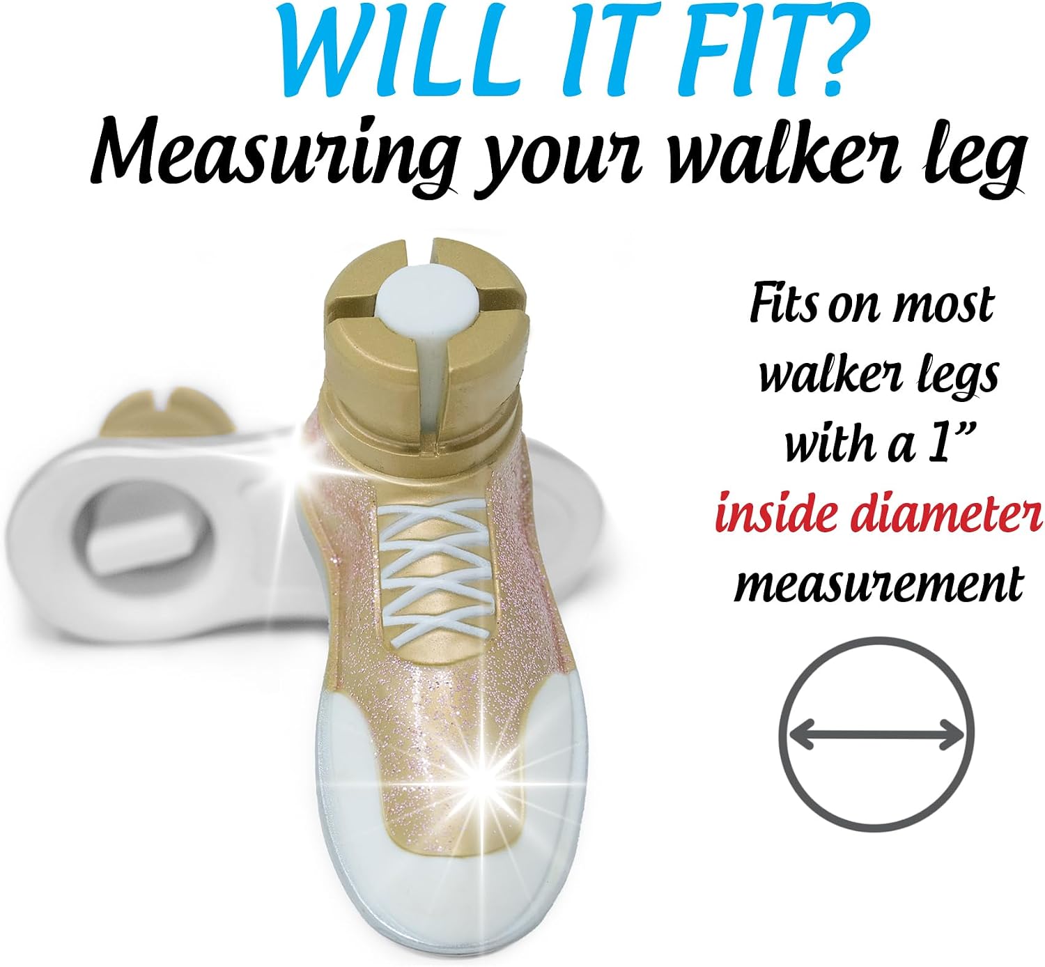 Sneaker Walker Glides for 1" Walker Tubes - Pink - 1 Pair