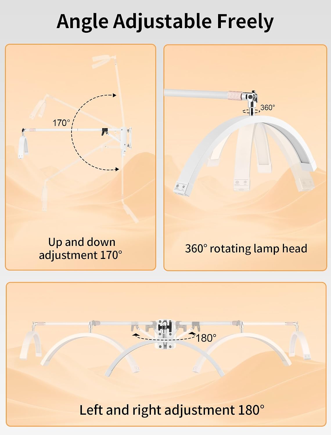 SITTO Wall Mounted Half Moon Beauty Light, LED Hanging Lash Lamp, White | Beauty moon light with Phone Holder, Dimmable Brightness for Tattoo, Nail