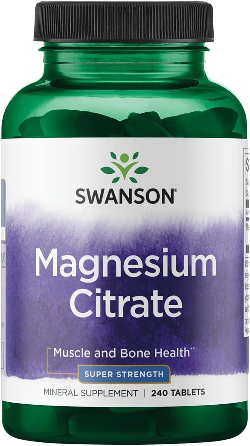 Swanson Magnesium Citrate Super Strength 112.5 mg, 240 Tablets