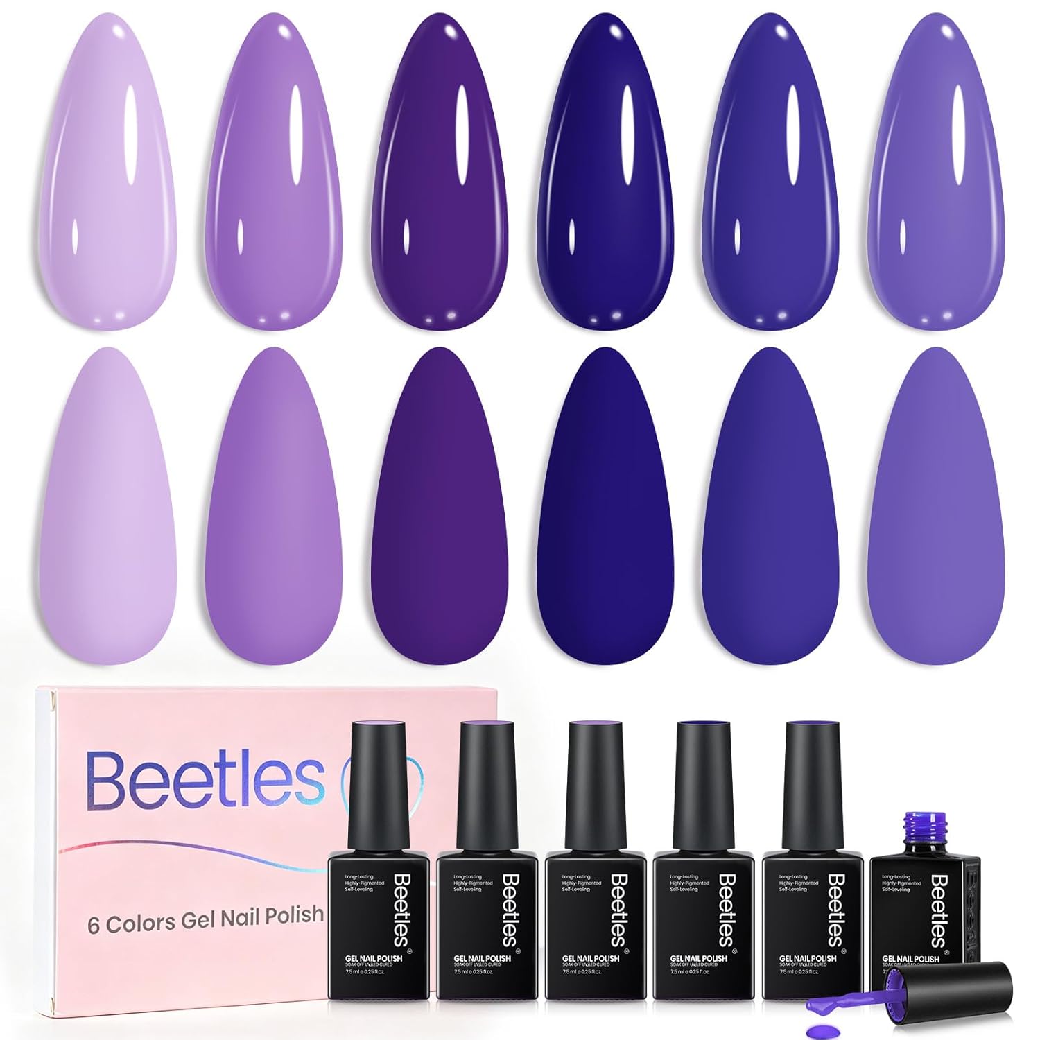 Beetles Green Gel Polish Set, 6 Colors Misty Forest Collection