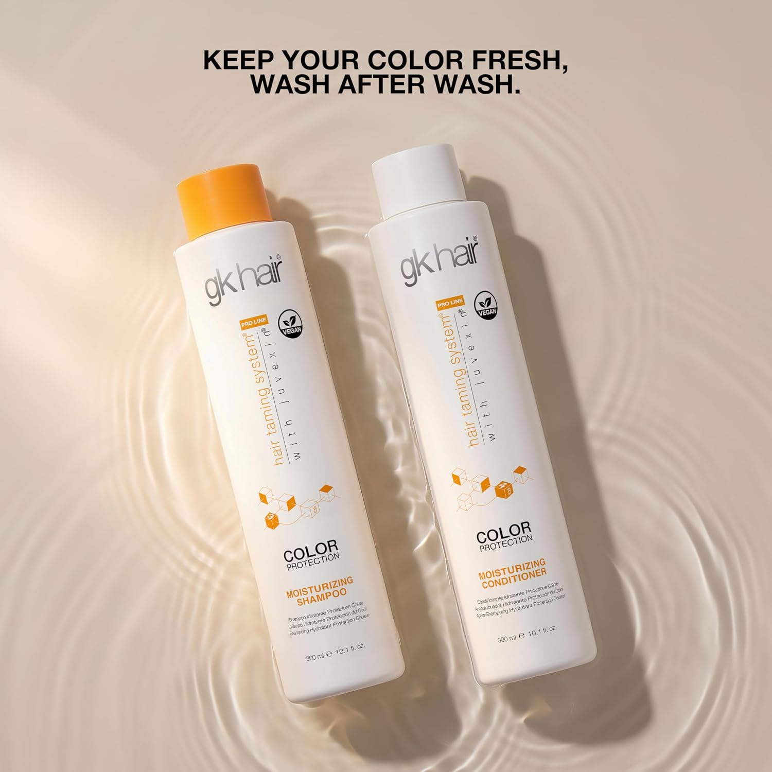 GK HAIR Keratin Shampoo and Conditioner set, Sulfate Free Moisturizing shampoo & conditioner for Color Treated Hair, Hydrating lightweight Formula for Dry, Damaged & Frizzy Hair 10.1oz each