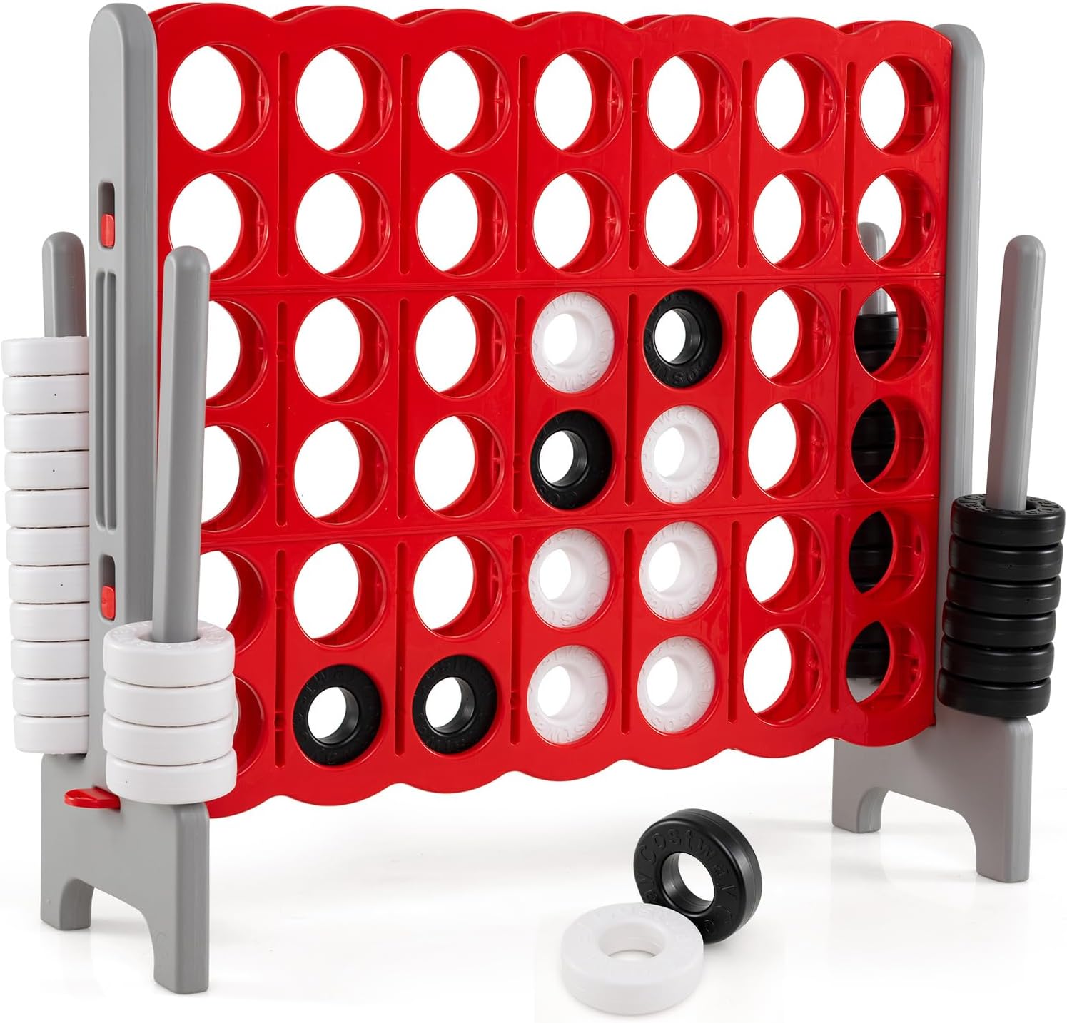 Costzon Giant 4-in-A-Row, Jumbo 4-to-Score Giant Game Set for Kids & Adults, Indoor Outdoor Yard Connect Game