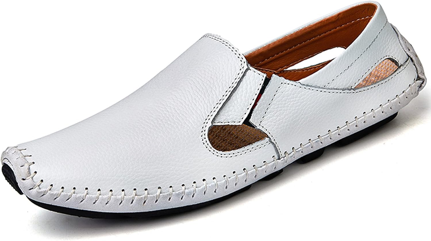 Men's Driving Shoes Leather Slipper Casual Slip on Loafers | Top Grain Leather Upper, Moccasin Toe, Slip-on, Traction Rubber Outsole, Mens Dress Shoes, Mens Casual Loafers