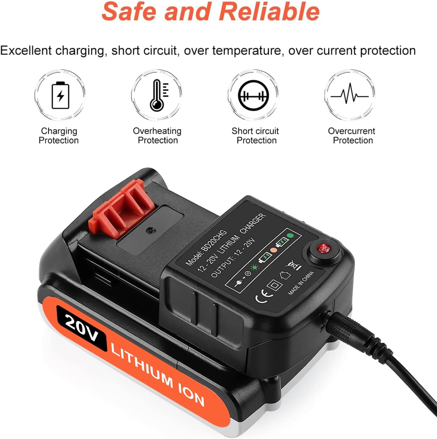 ANTRobut 3500mAh Replacement for Black and Decker 20V Lithium Battery and Charger Compatible with 20V Black & Decker Batteries