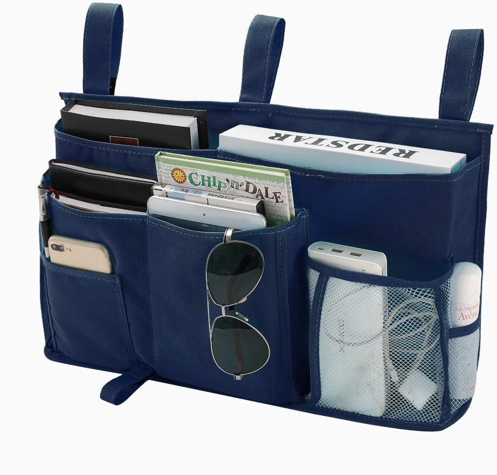 Bseash Bunk Bed Organizer, Bedside Caddy Hanging Bed Organizer Storage Bag 8 Pockets, for College Dorm Rooms Bed, Hospital Bed, Baby Bed Rails