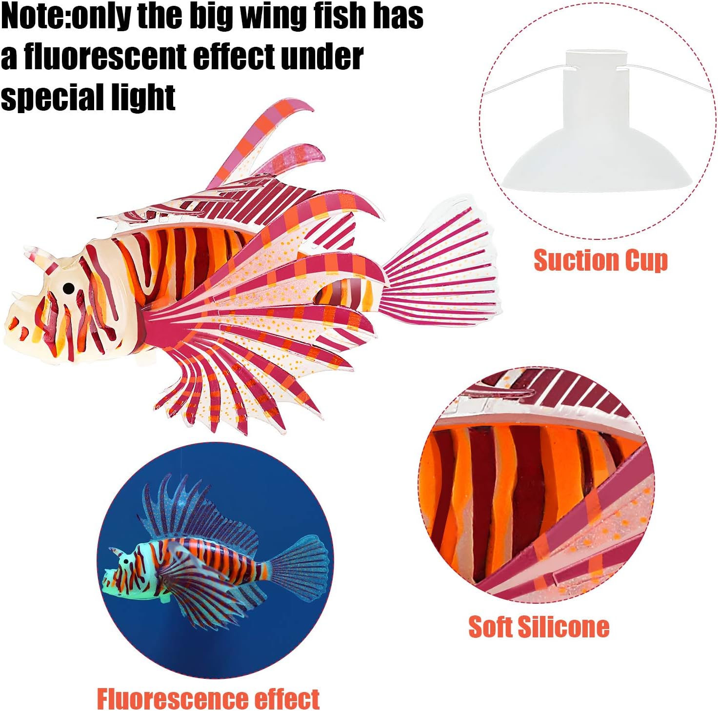 Weewooday 7 Pcs Artificial Fish Glowing Effect,Modern Color