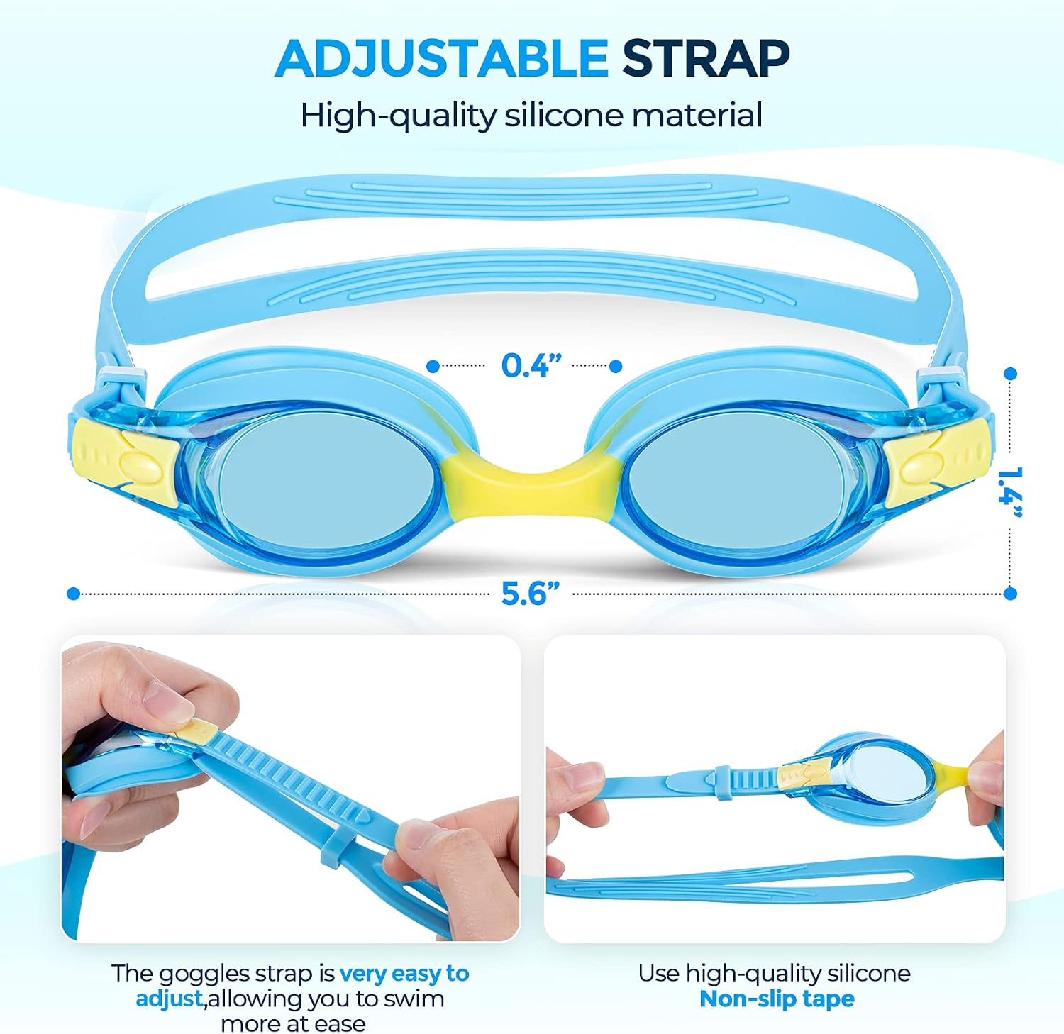Portzon Unisex-Child Swim Goggles, Anti Fog No Leaking Clear Vision Water Pool Swimming Goggles