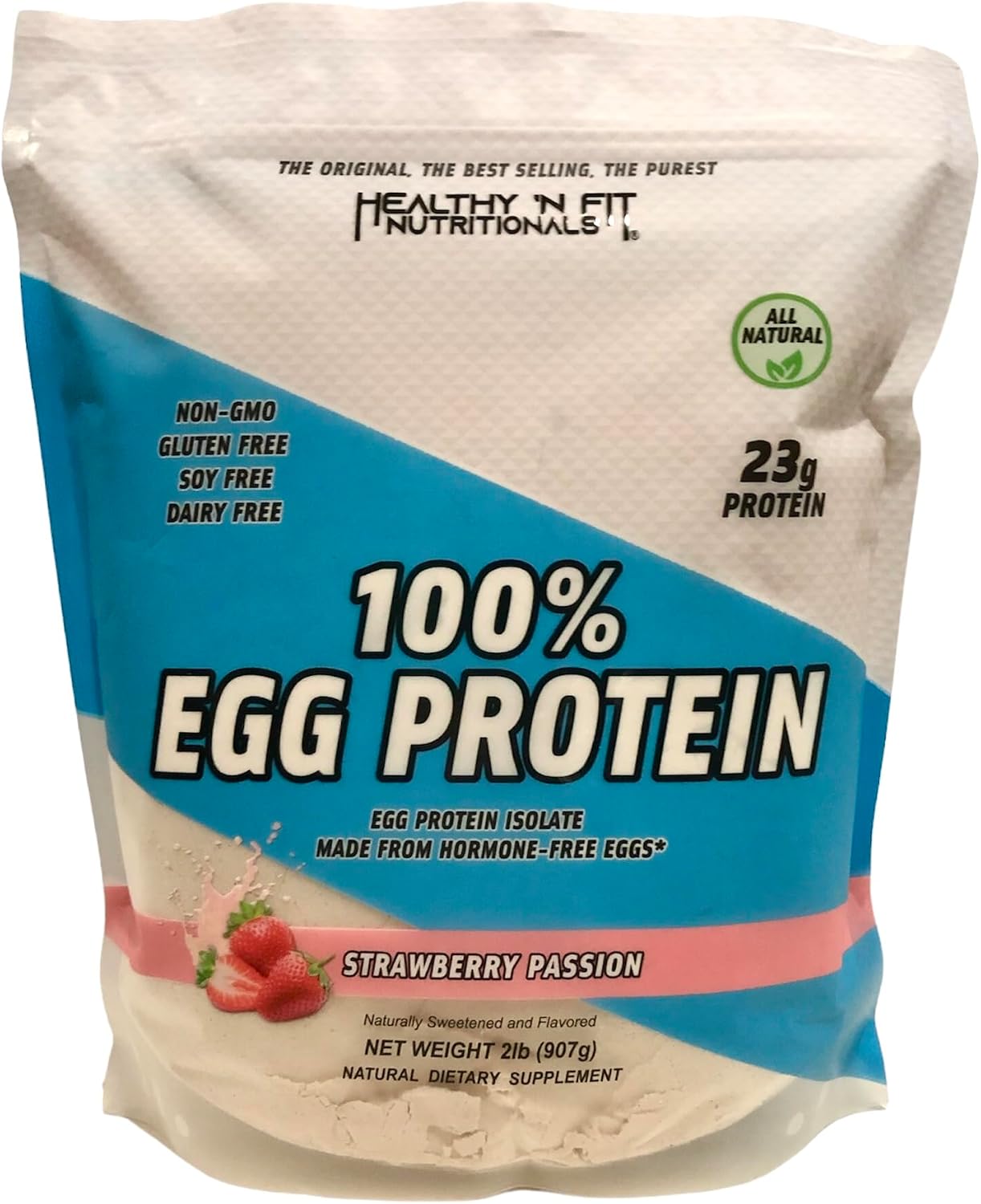 Healthy 'N Fit 100% Egg Protein- Vanilla Ice Cream (2lb): 100% Egg White Protein Plus Natural Peptides. Pure, All Naturally Sweetened Protein